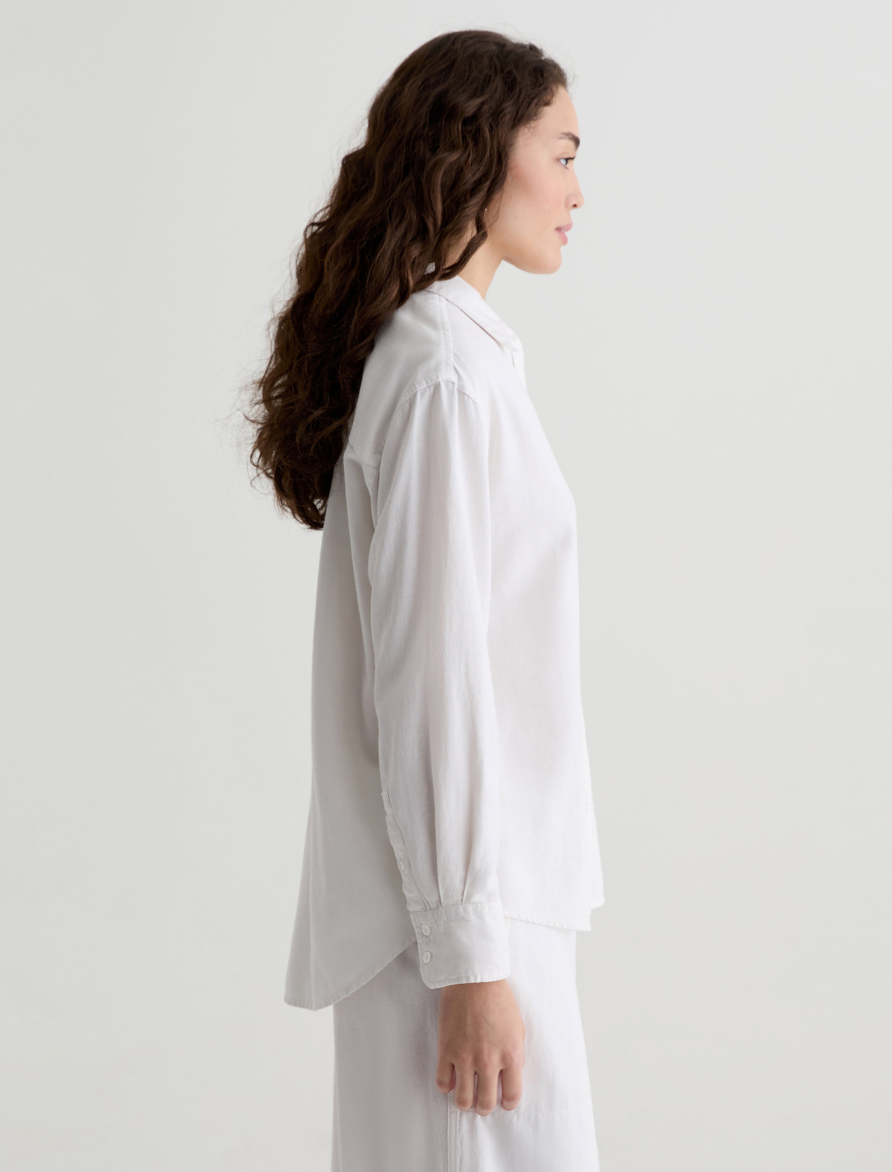 Addison Shirt White Relaxed Button-Up Shirt Women Top Photo 3