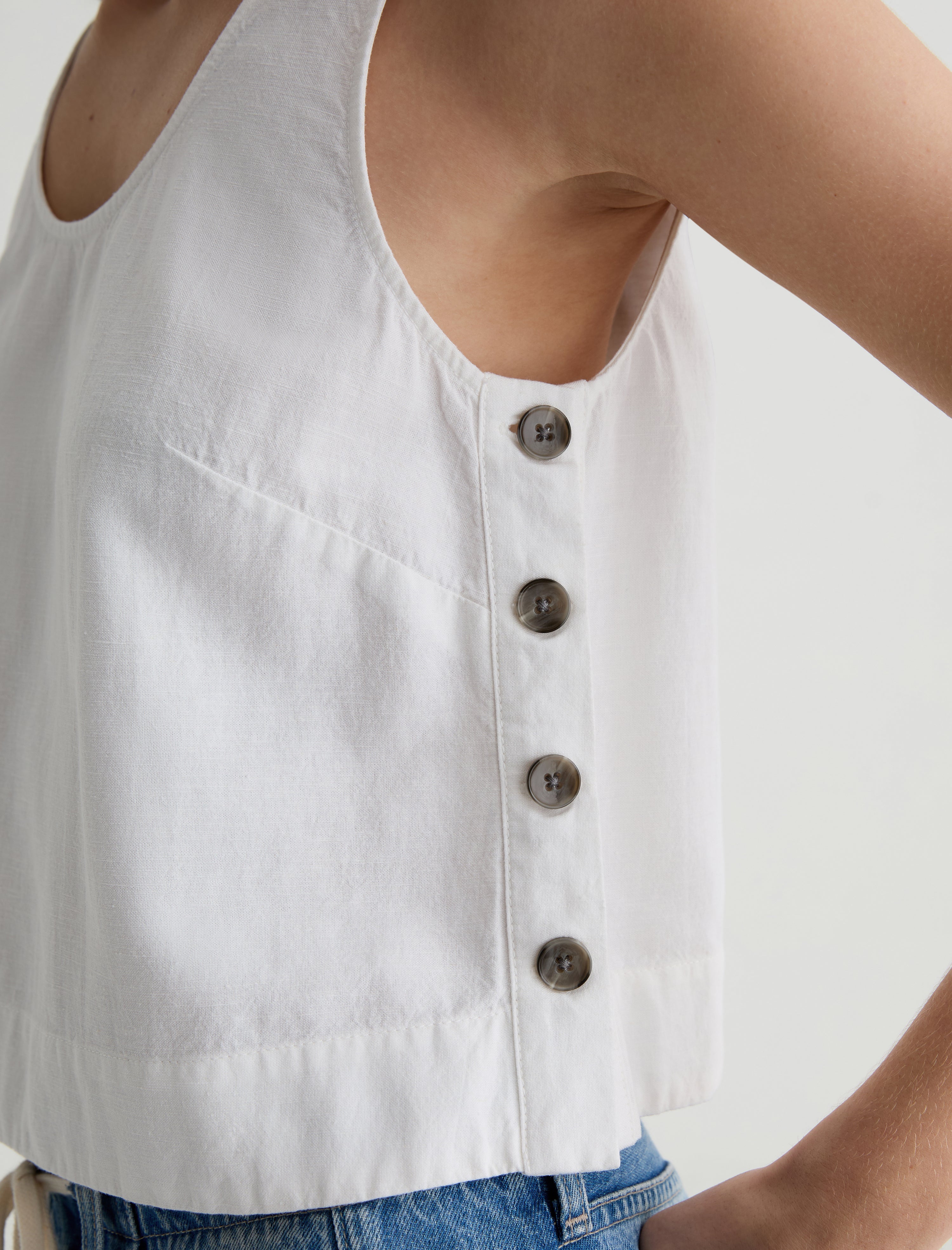 Alpha Tank White Shell Tank Women Top Photo 5