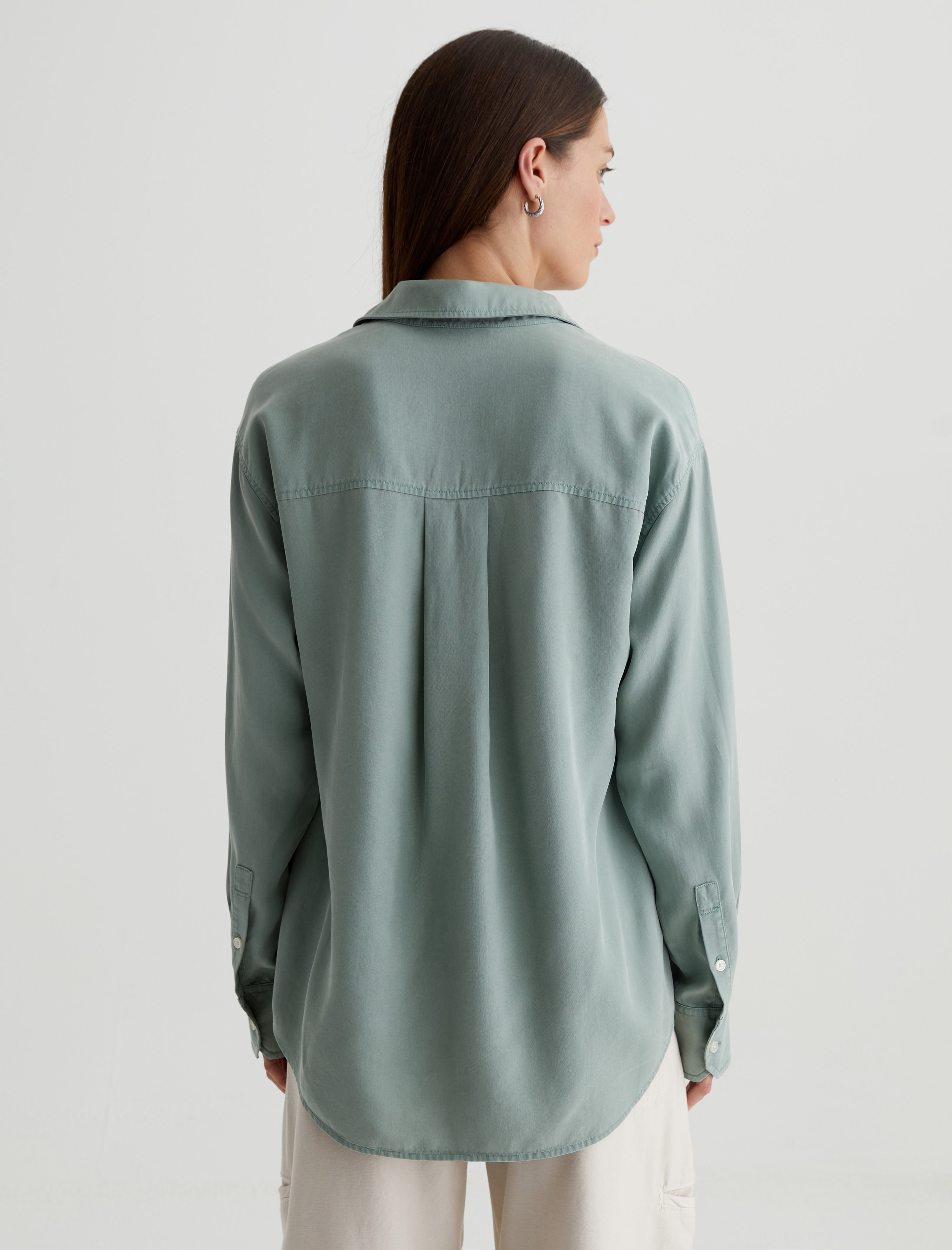 Leny Matcha Latte Relaxed Shirt Women Top Photo 7