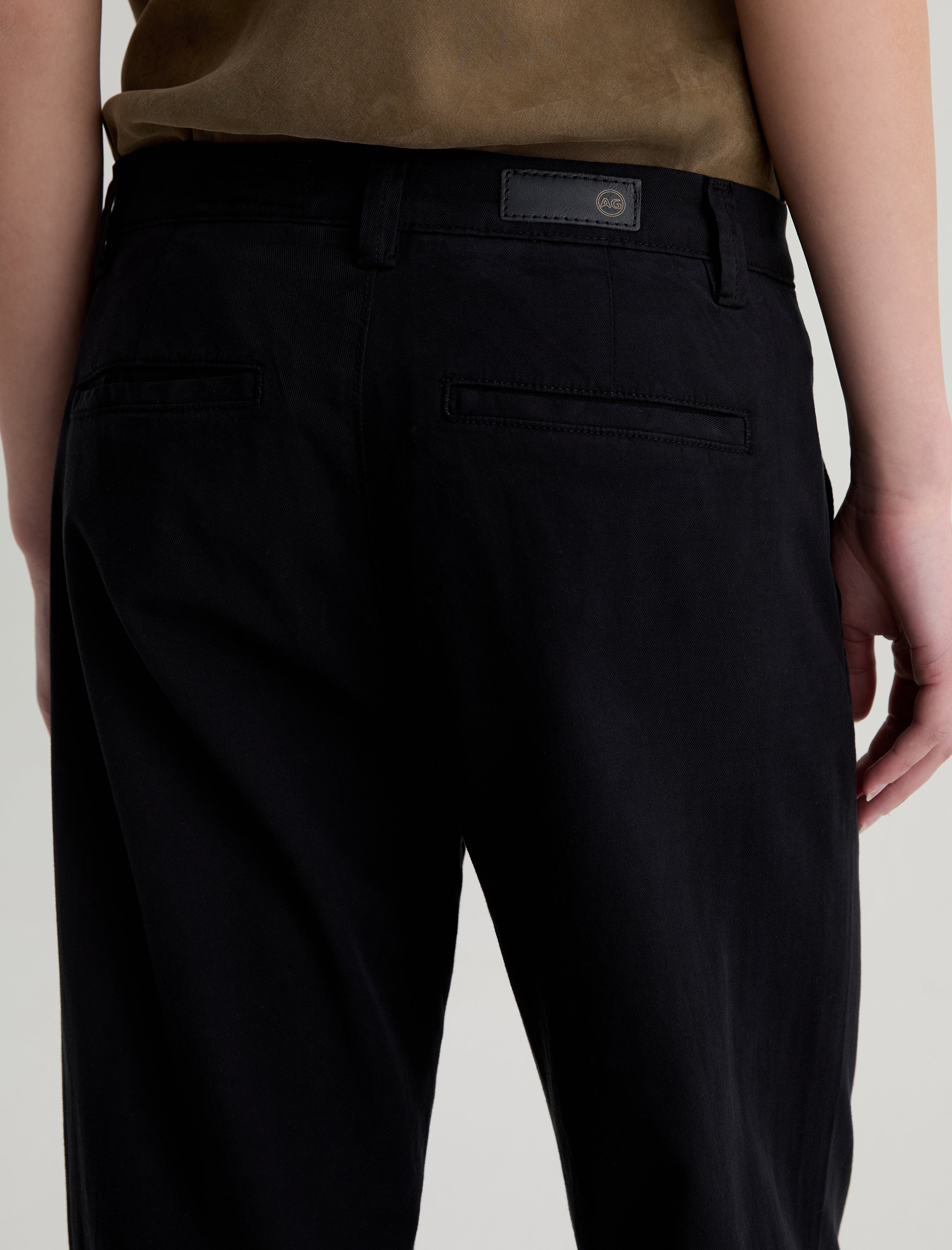 Caden Straight Super Black Relaxed Chino Women Bottom Photo 6