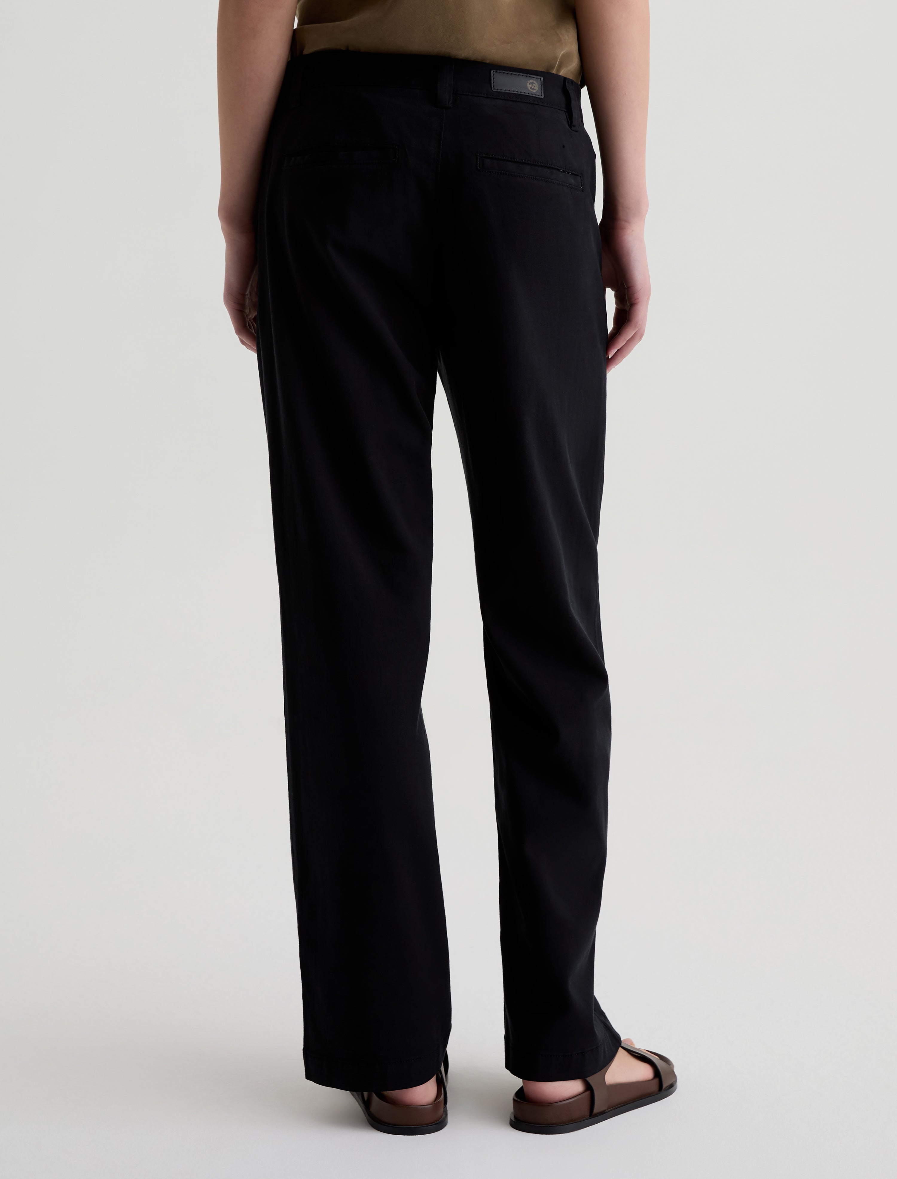 Caden Straight Super Black Relaxed Chino Women Bottom Photo 7