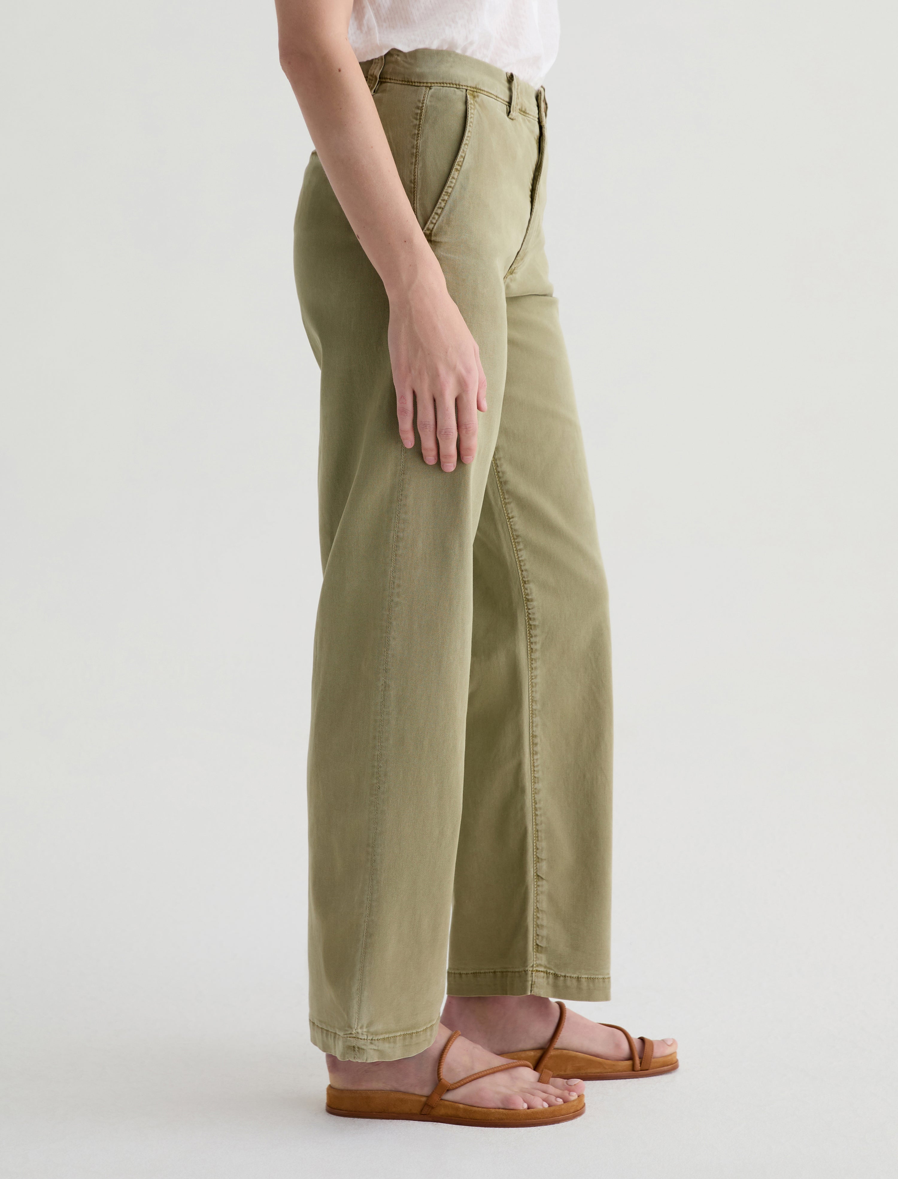 Caden Straight Sulfur Basil Relaxed Chino Women Bottom Photo 4