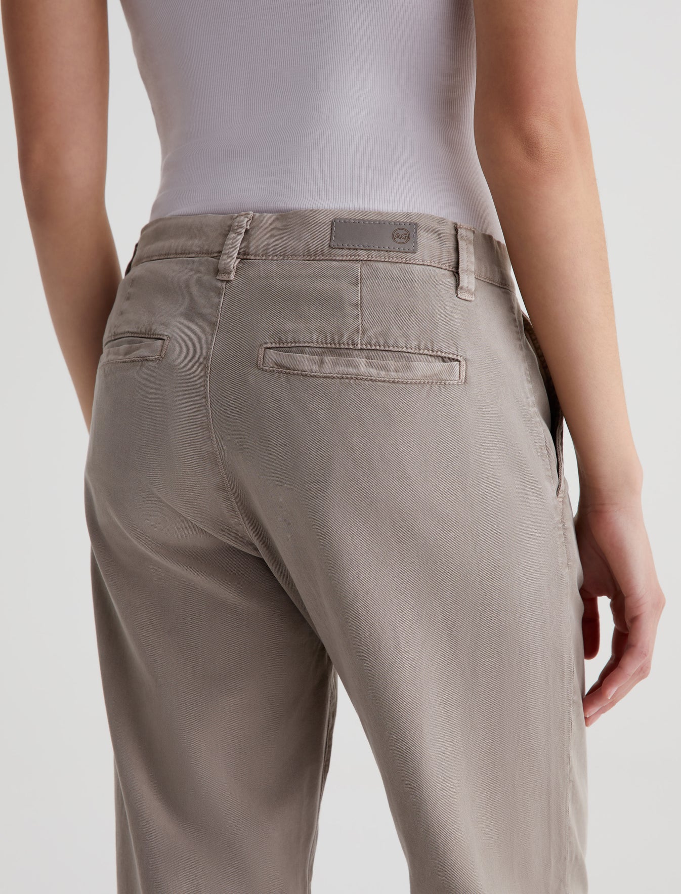 Caden Straight Sulfur Desert Taupe Tailored Trouser Women Bottom Photo 5