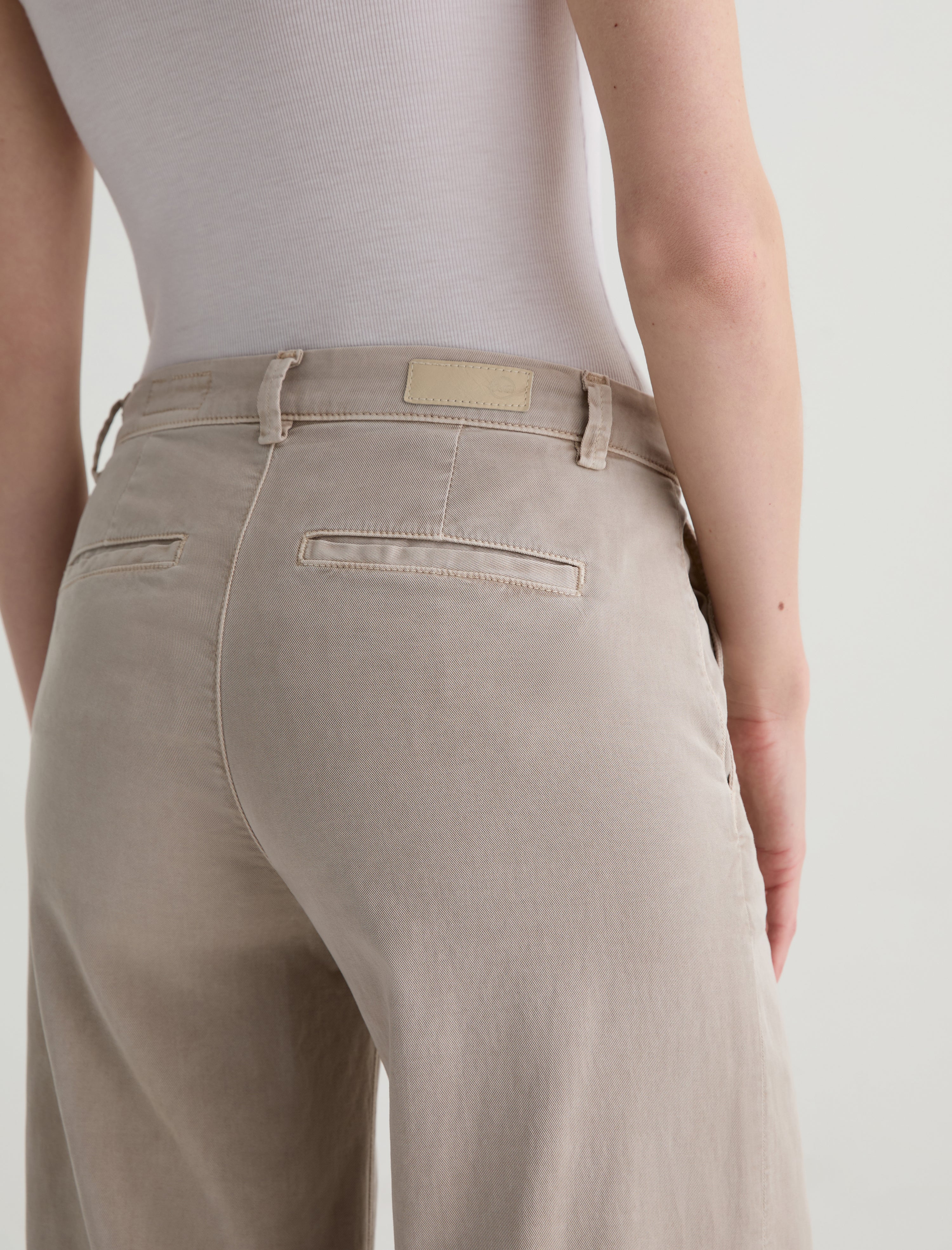 Caden Wide Leg Sulfur Simple Taupe Tailored Trouser Women Bottom Photo 6