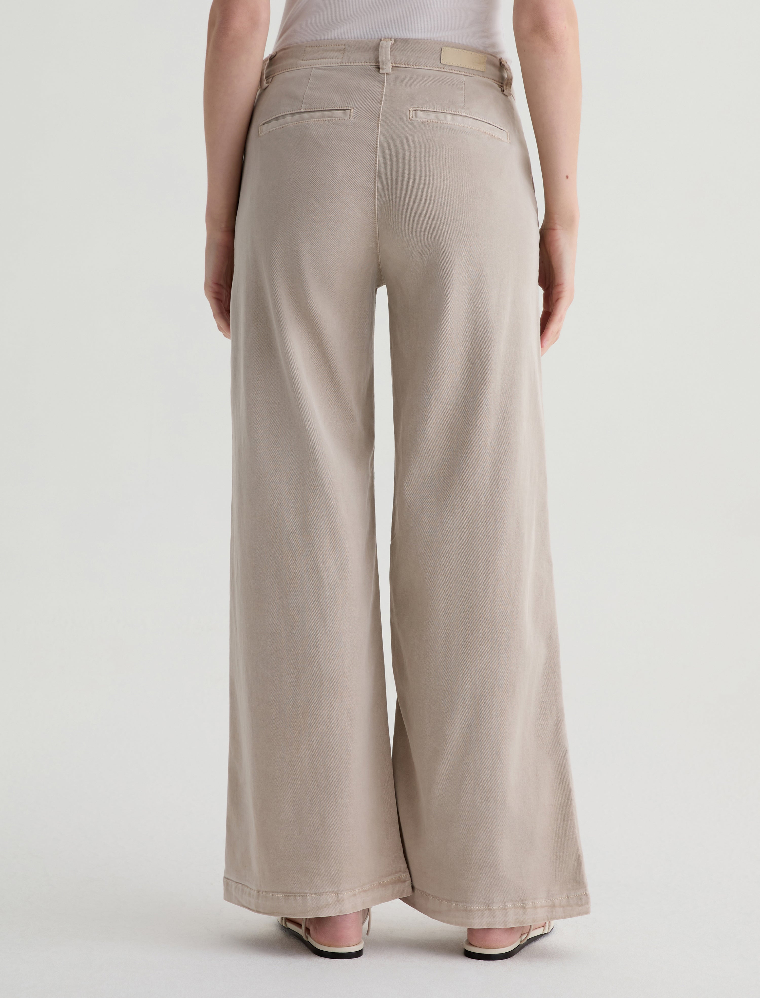 Caden Wide Leg Sulfur Simple Taupe Tailored Trouser Women Bottom Photo 7