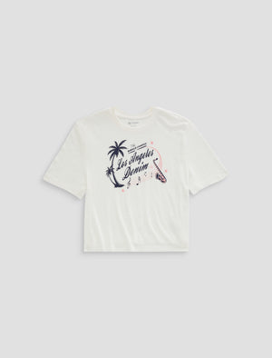 Charli Crew P The World Famous Denim Relaxed S/S Tee Womens Top Photo 9