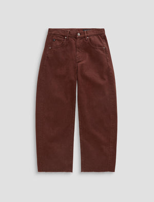 Hattie Crop Chestnut High-Rise Barrel Womens Bottom Photo 9