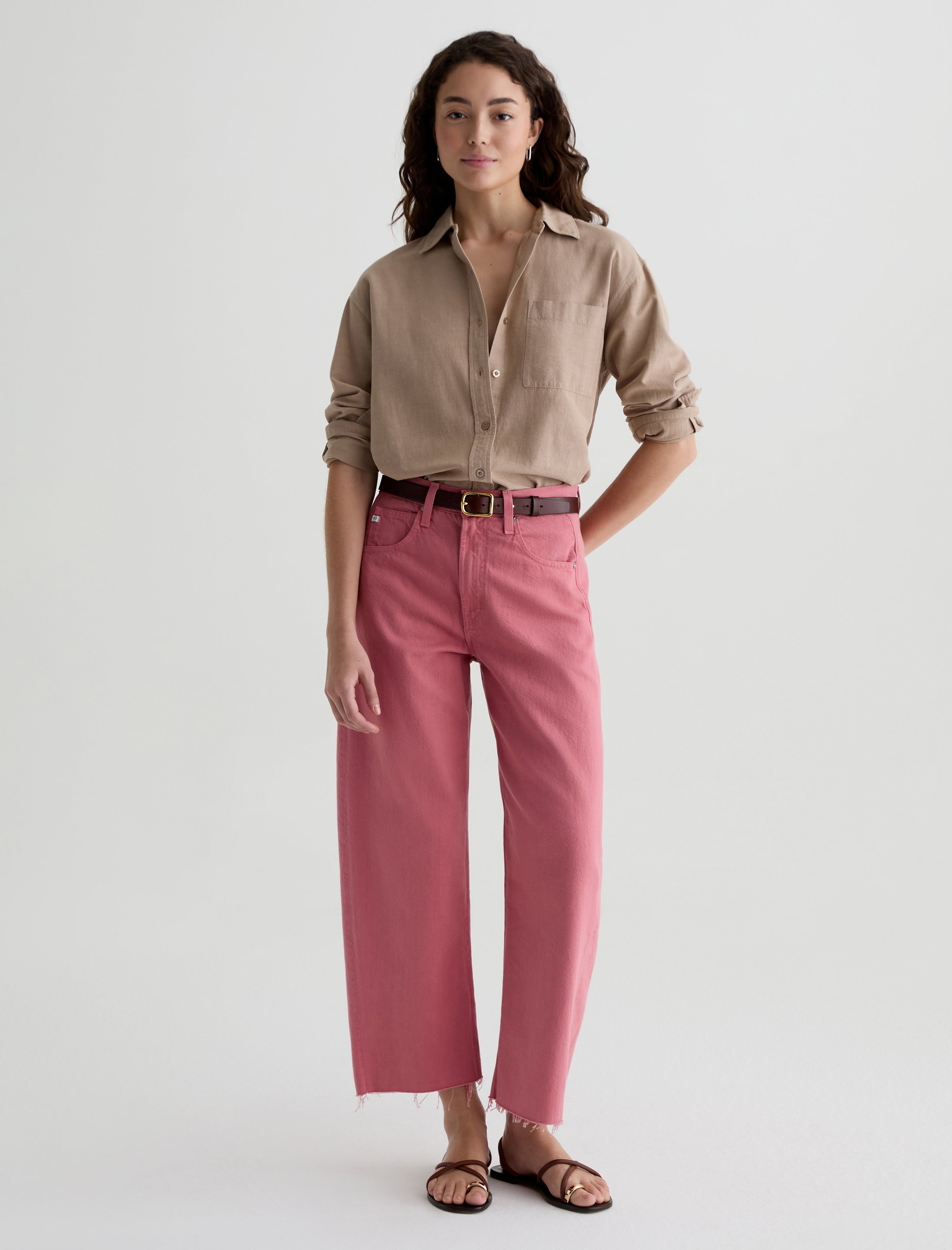 Hattie Crop Peony High-Rise Barrel Women Bottom Photo 1