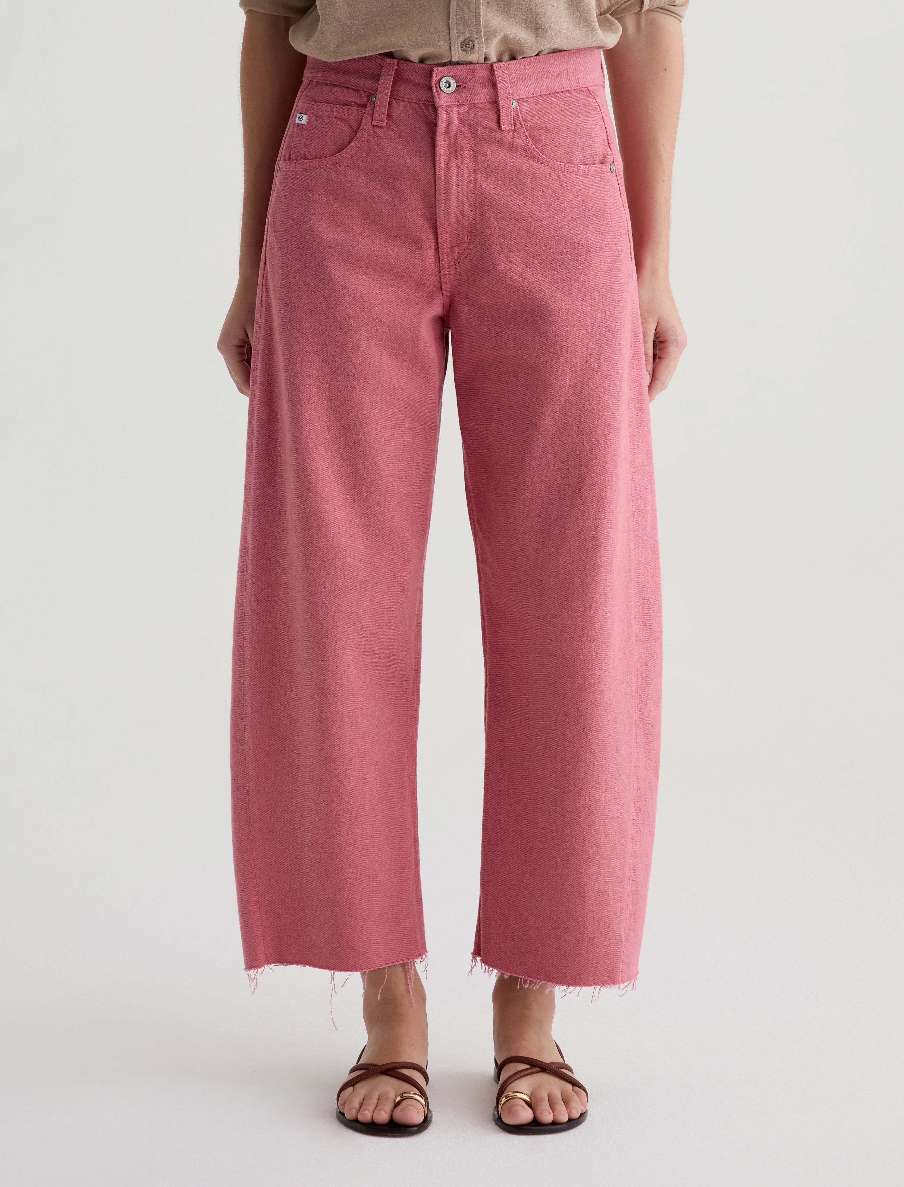 Hattie Crop Peony High-Rise Barrel Women Bottom Photo 2