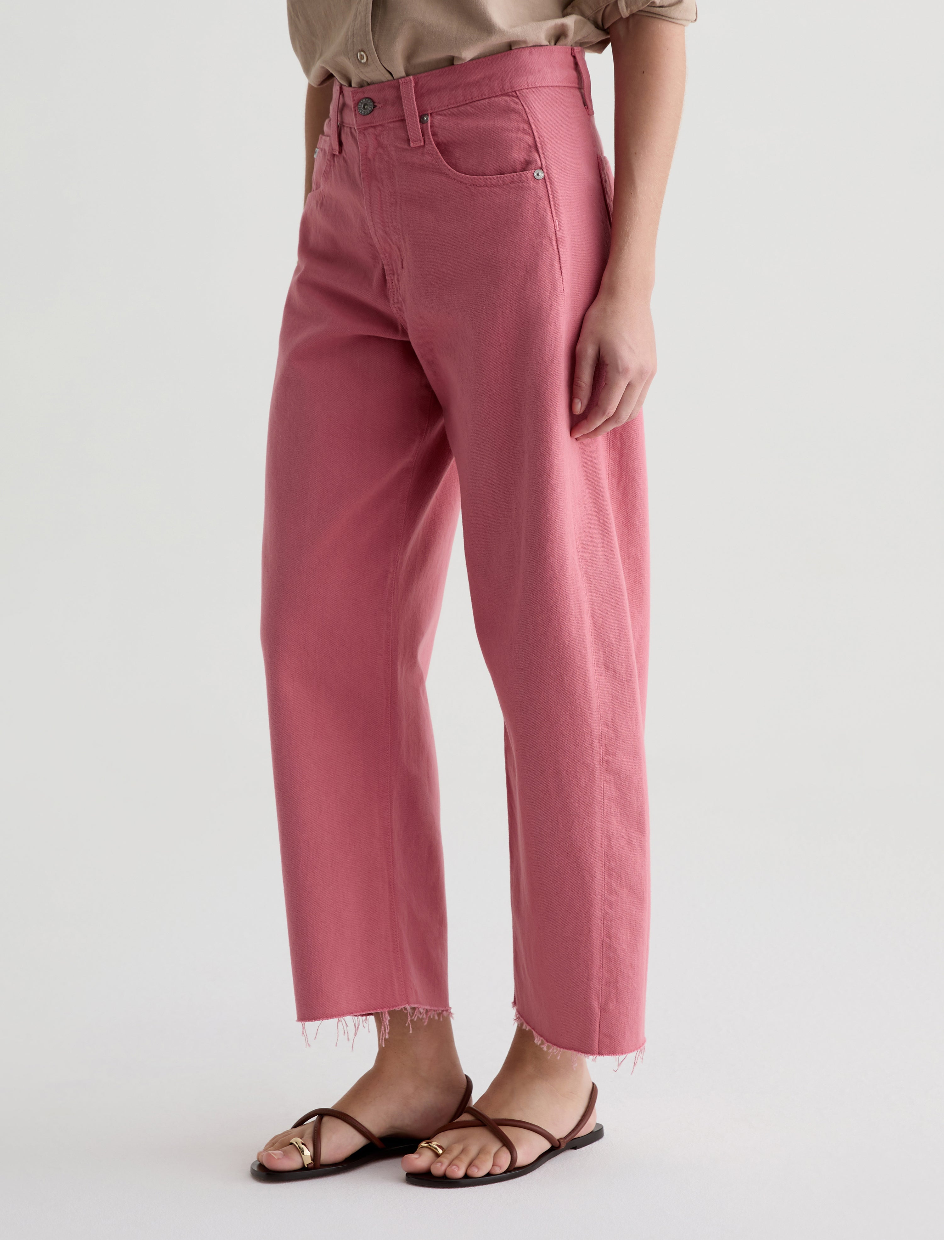 Hattie Crop Peony High-Rise Barrel Women Bottom Photo 4