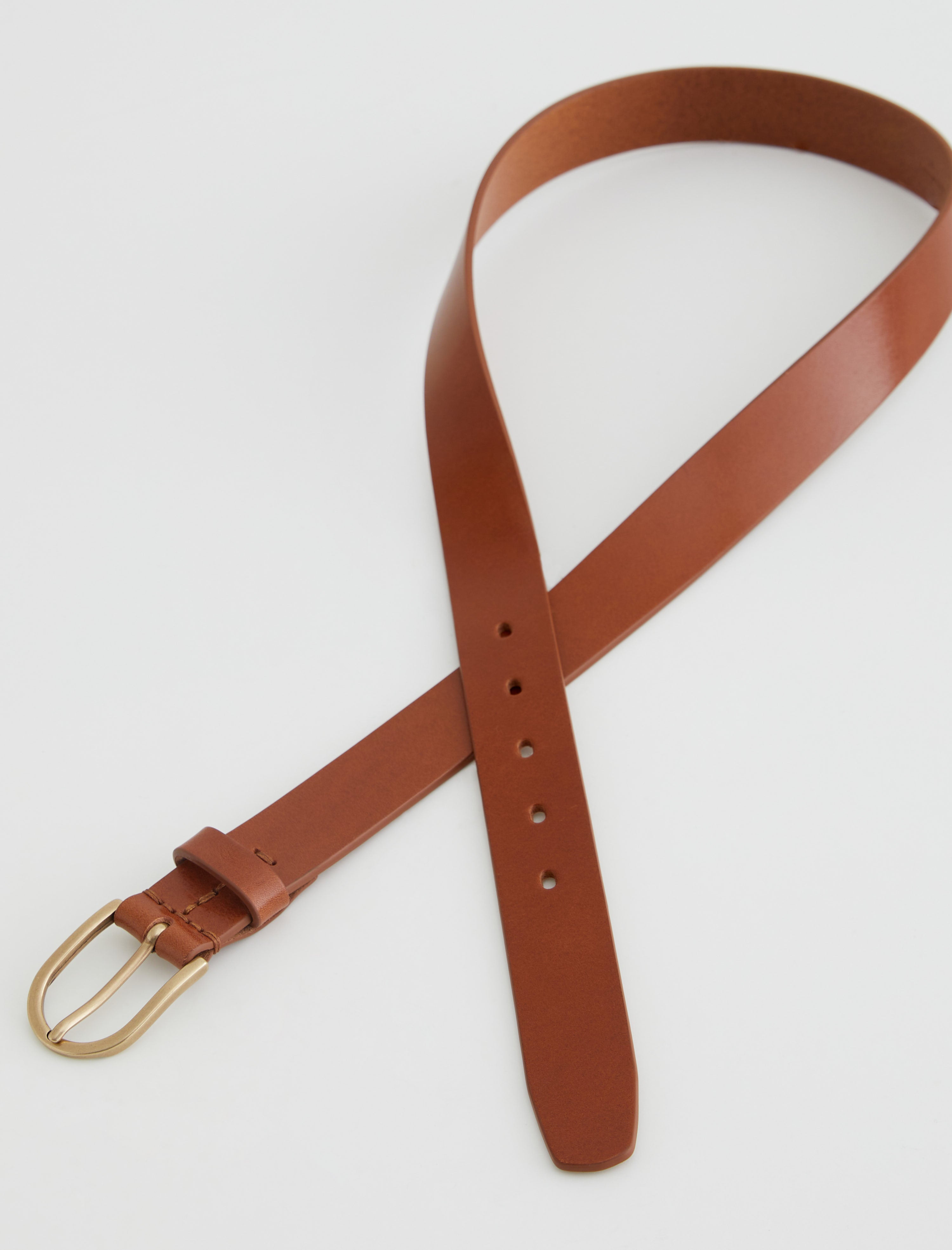 Siena Belt Camel/Brass Classic Italian Leather Belt Women Accessory Photo 1