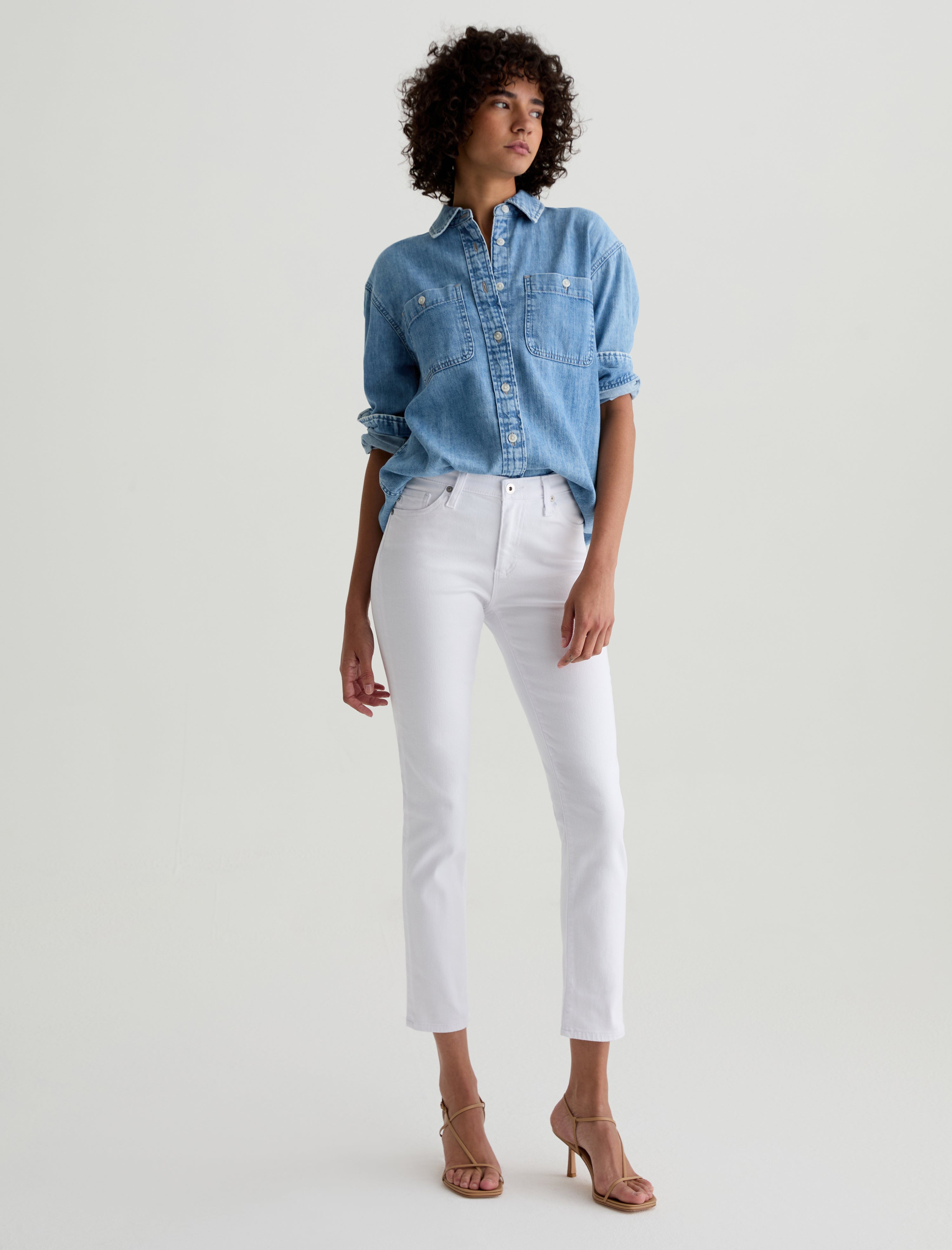 Prima Ankle White Cigarette Leg  Womens Bottom  Photo 1