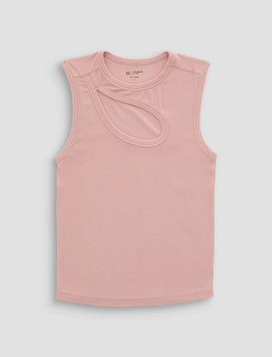 Miah Sparkling Rose Cut-Out Tank Women Top Photo 9