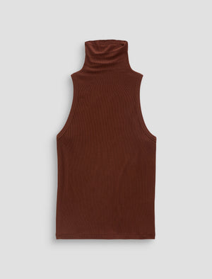 Faey Chestnut Essential Sleeveless Turtlenec Womens Top Photo 9
