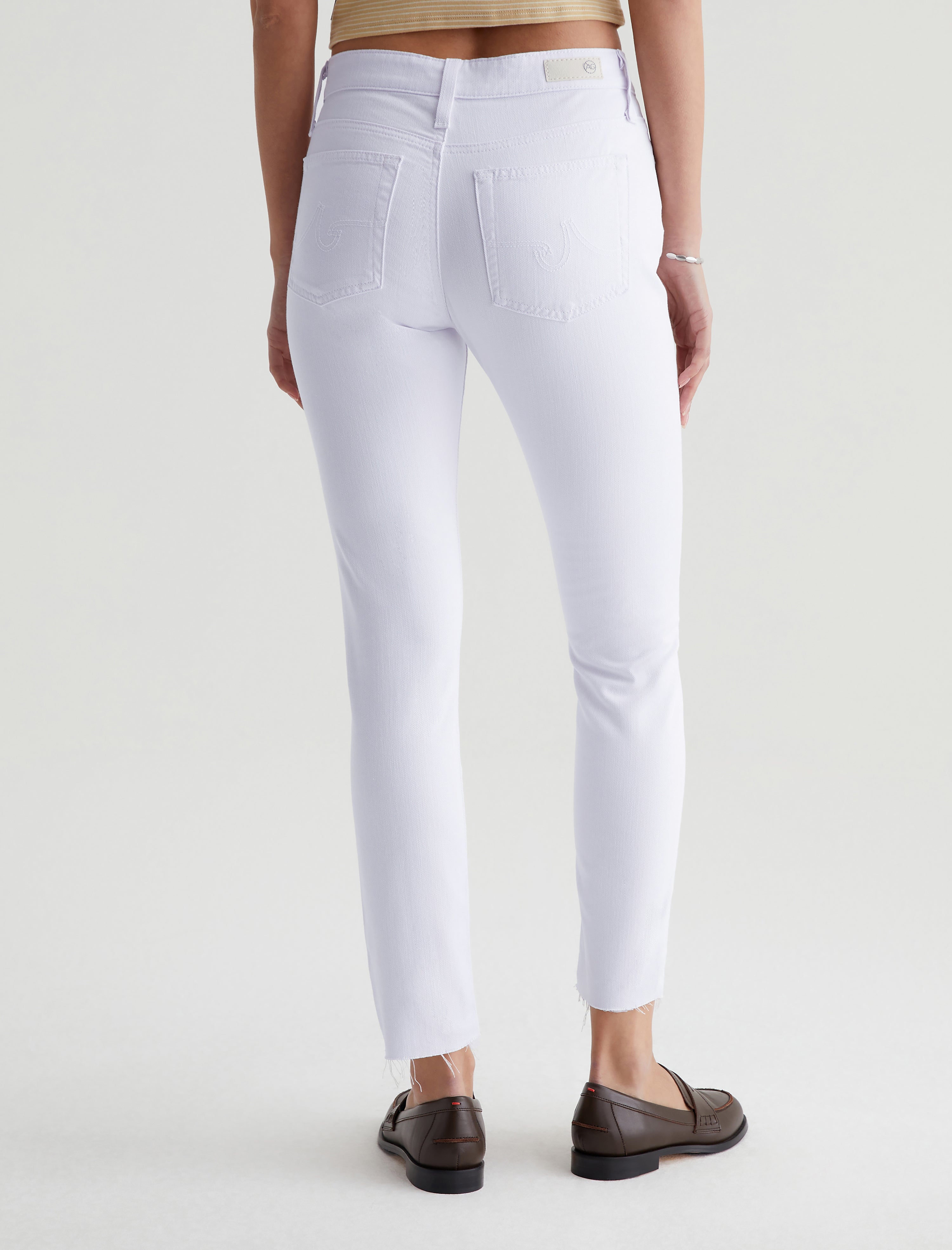 Farrah Ankle White High-Rise Skinny Womens Bottom Photo 8