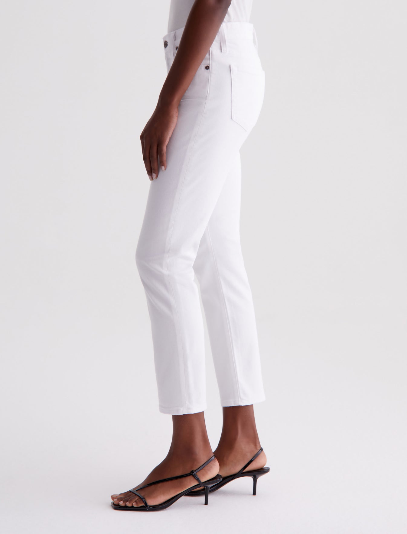Mari Crop Modern White High-Rise Slim Straight Leg AG Cloud Soft Denim™ Women Bottom Photo 5