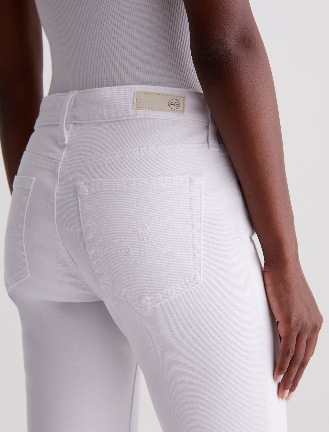 Mari Crop Modern White High-Rise Slim Straight Leg AG Cloud Soft Denim™ Women Bottom Photo 6