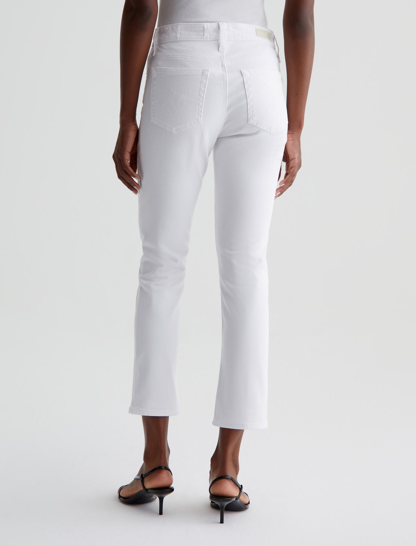 Mari Crop Modern White High-Rise Slim Straight Leg AG Cloud Soft Denim™ Women Bottom Photo 7