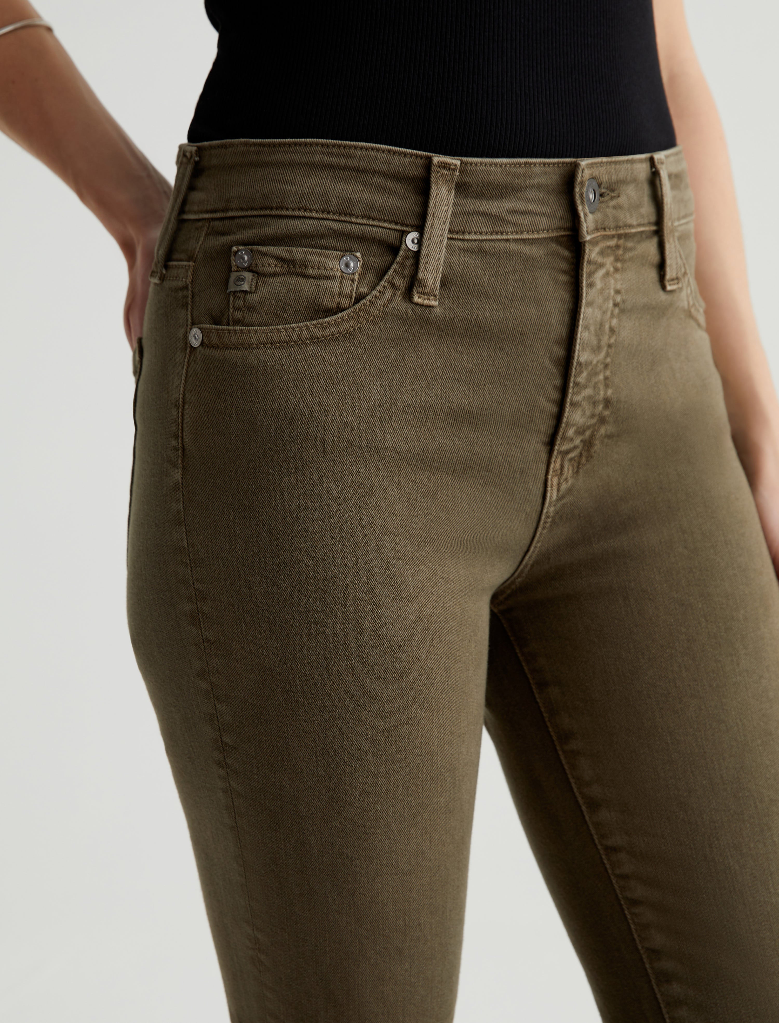 Mari Crop Sulfur Shady Moss High-Rise Slim Straight Women Bottom Photo 3