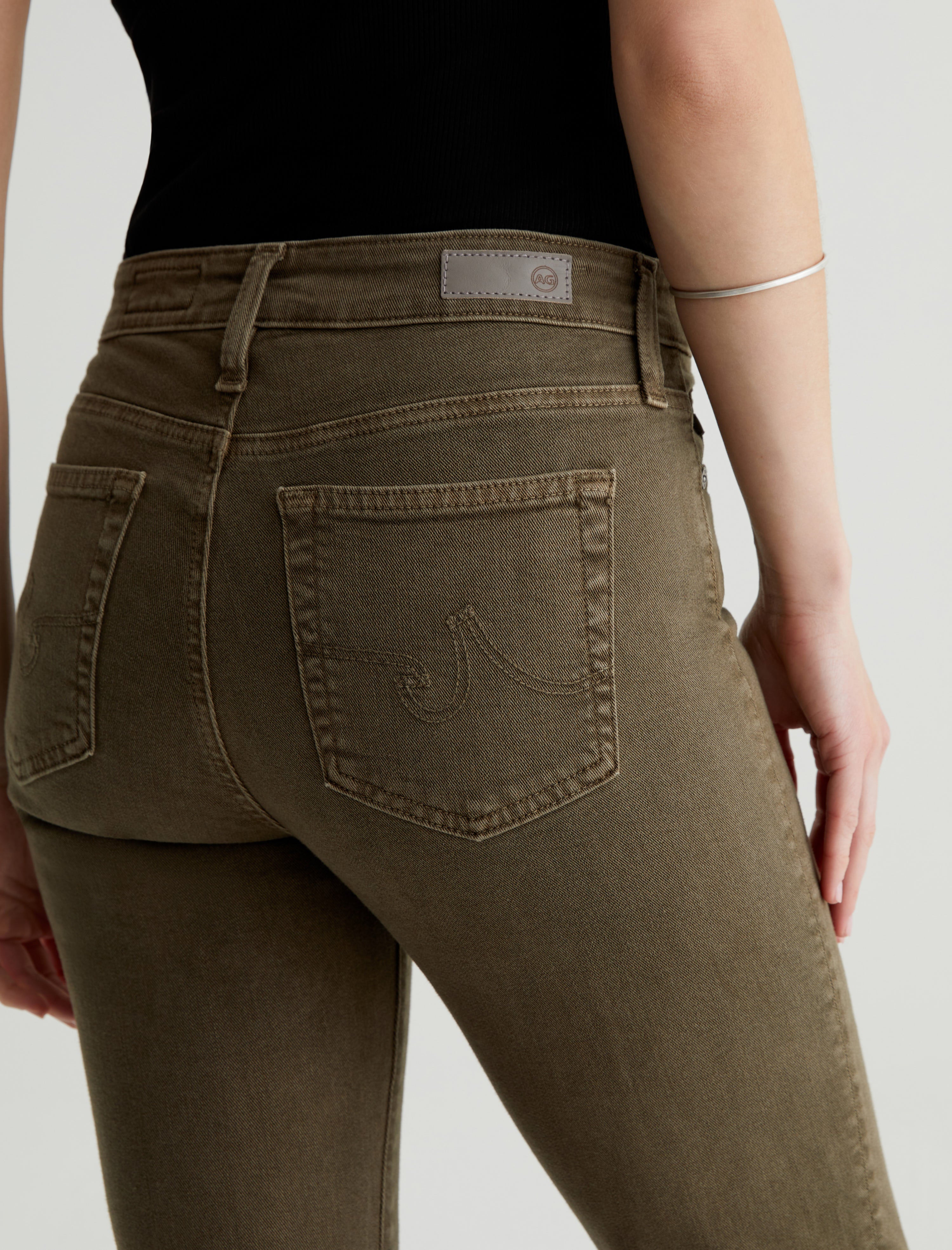 Mari Crop Sulfur Shady Moss High-Rise Slim Straight Women Bottom Photo 6