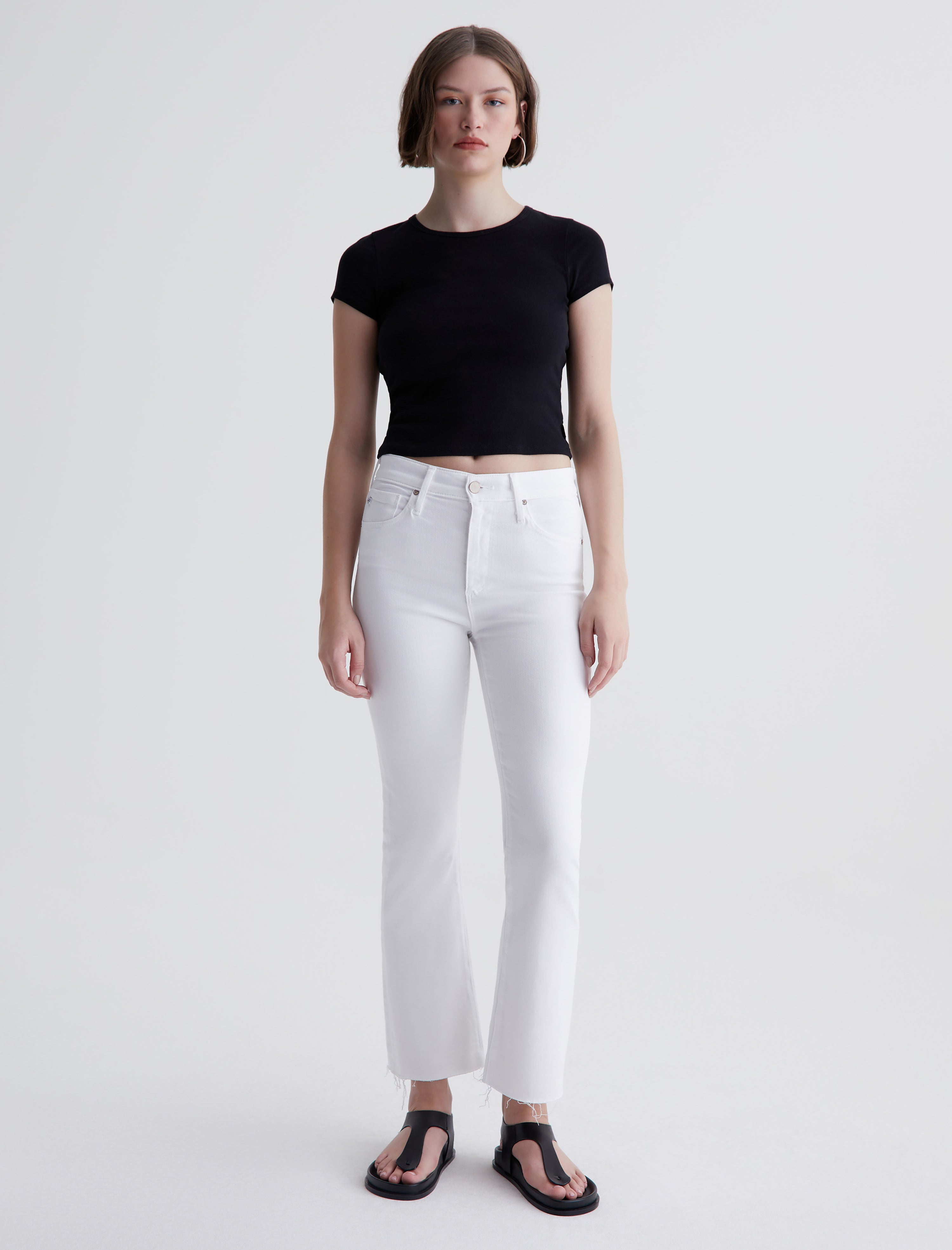 Farrah Boot Crop Modern White High-Rise Bootcut Women Bottom Photo 1