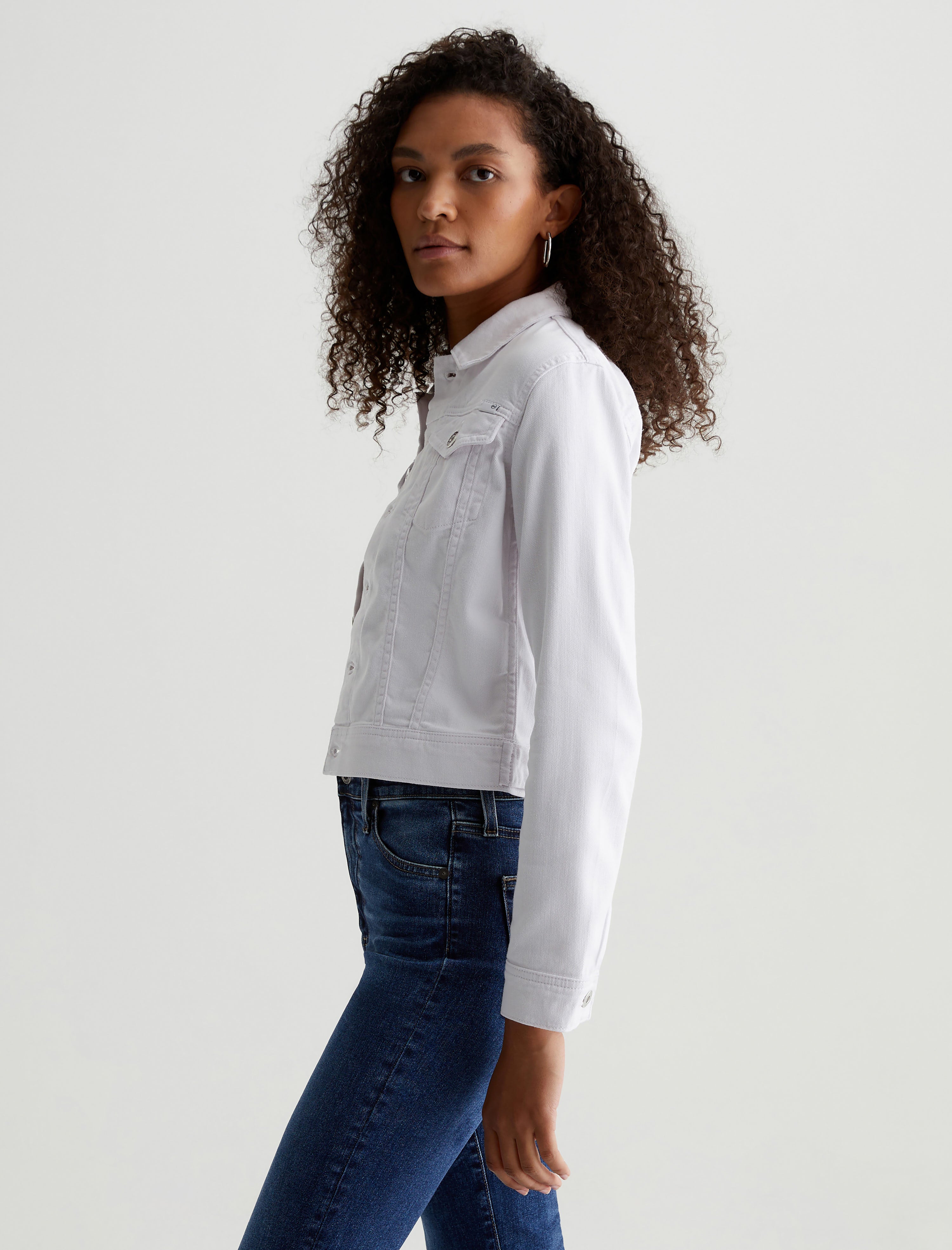 Robyn Jacket True White Slim Denim Jacket Women Top Photo 3