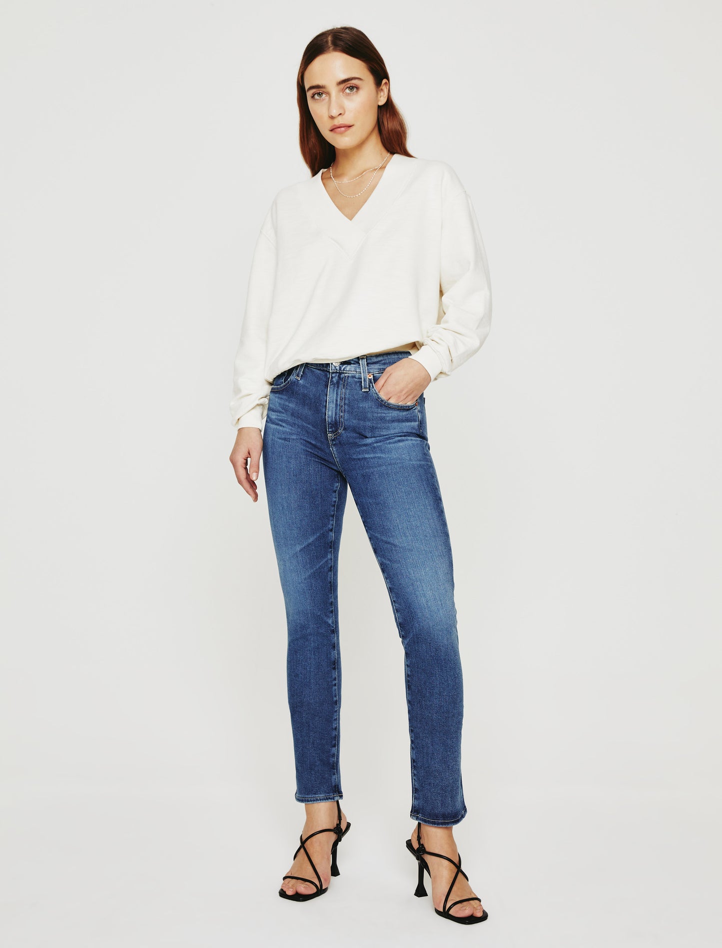 Farrah Ankle Casablanca High-Rise Skinny Womens Bottom Photo 1
