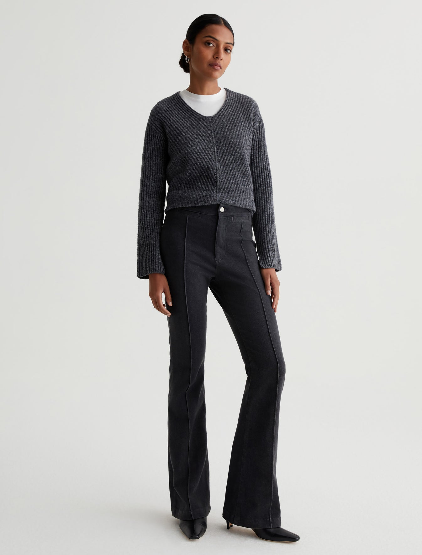 Tailored Anisten Charcoal Stone High-Rise Bootcut Cloud Soft Denim Photo 1