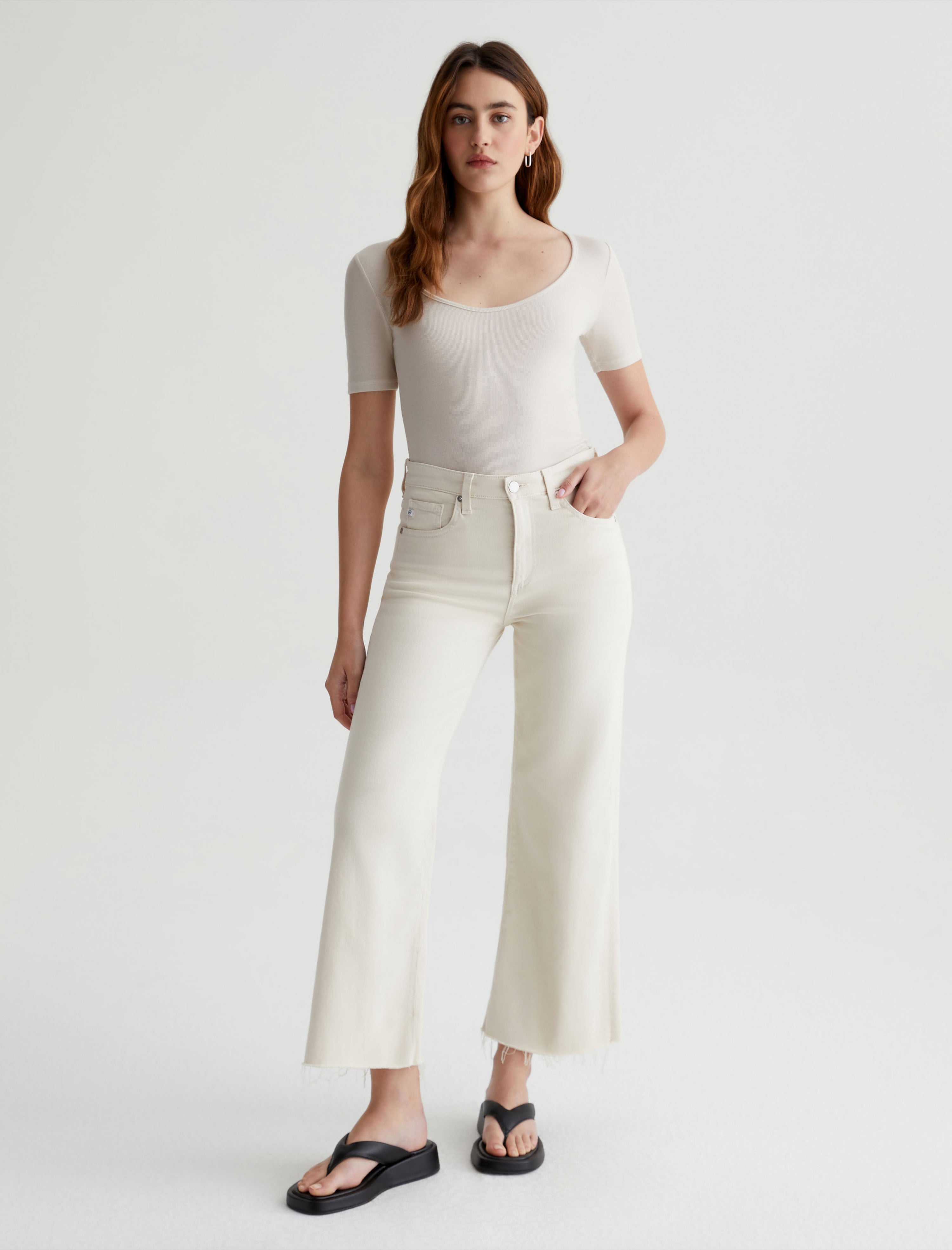 Womens Saige Wide Leg Crop Dried Spring at AG Jeans Official Store