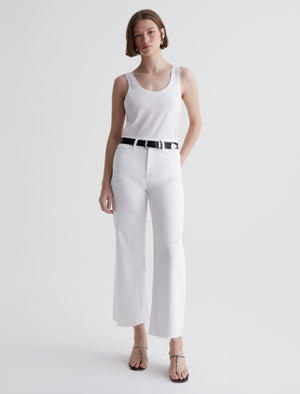 Saige Wide Leg Crop Modern White High-Rise Fit AG Cloud Soft Denim™ Women Bottom Photo 1