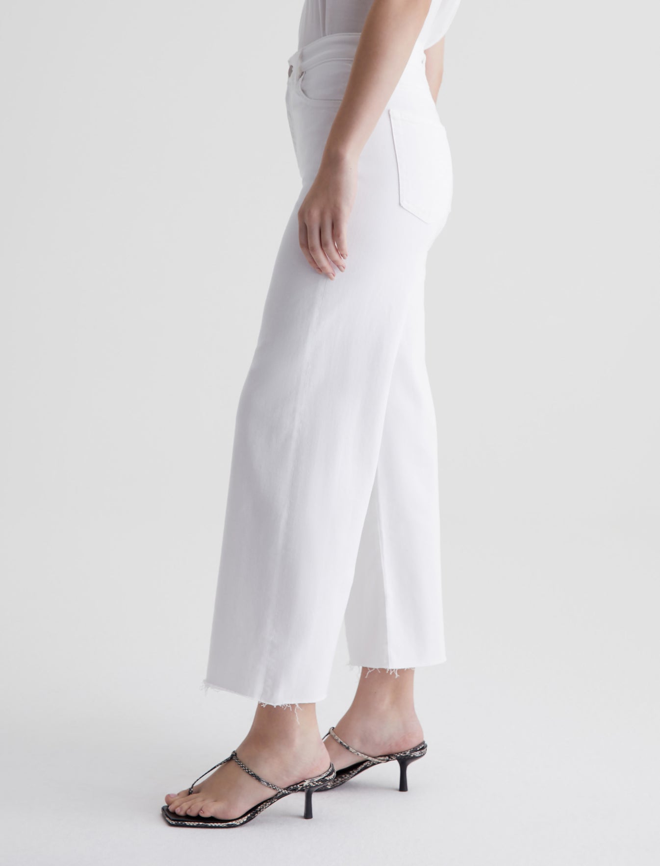 Saige Wide Leg Crop Modern White High-Rise Fit AG Cloud Soft Denim™ Women Bottom Photo 6