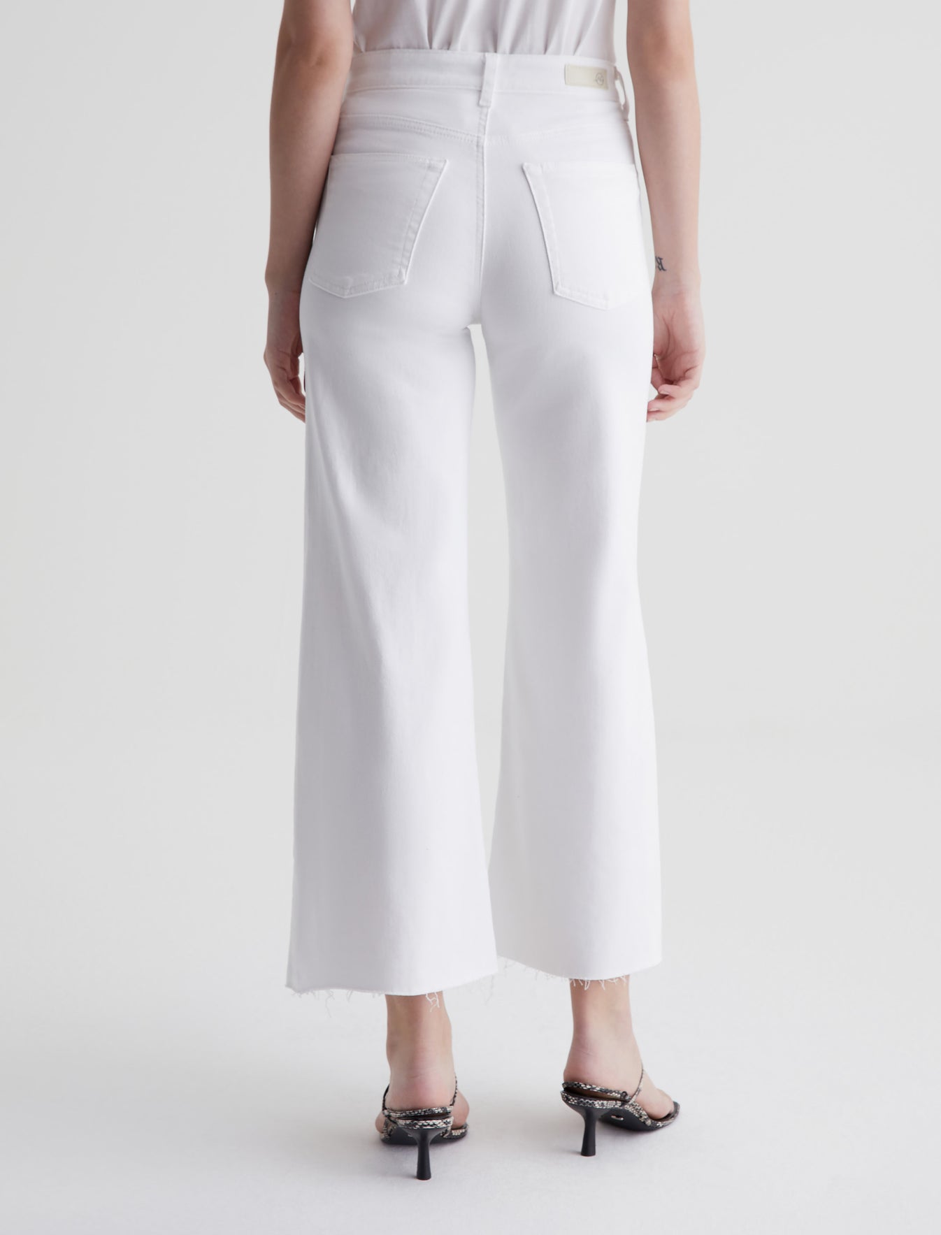 Saige Wide Leg Crop Modern White High-Rise Fit AG Cloud Soft Denim™ Women Bottom Photo 8