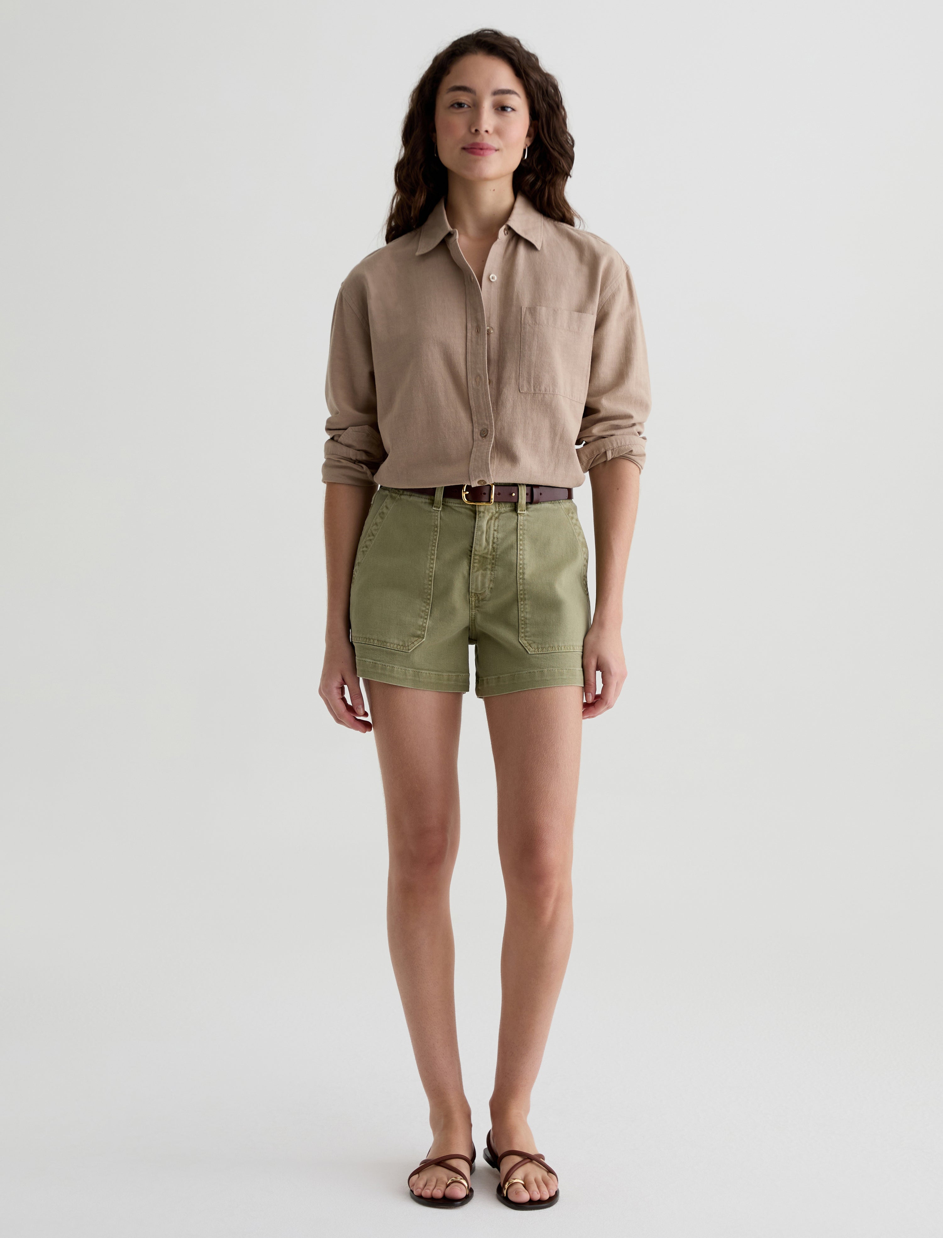 Analeigh Short Sulfur Basil High-Rise Short Women Bottom Photo 1