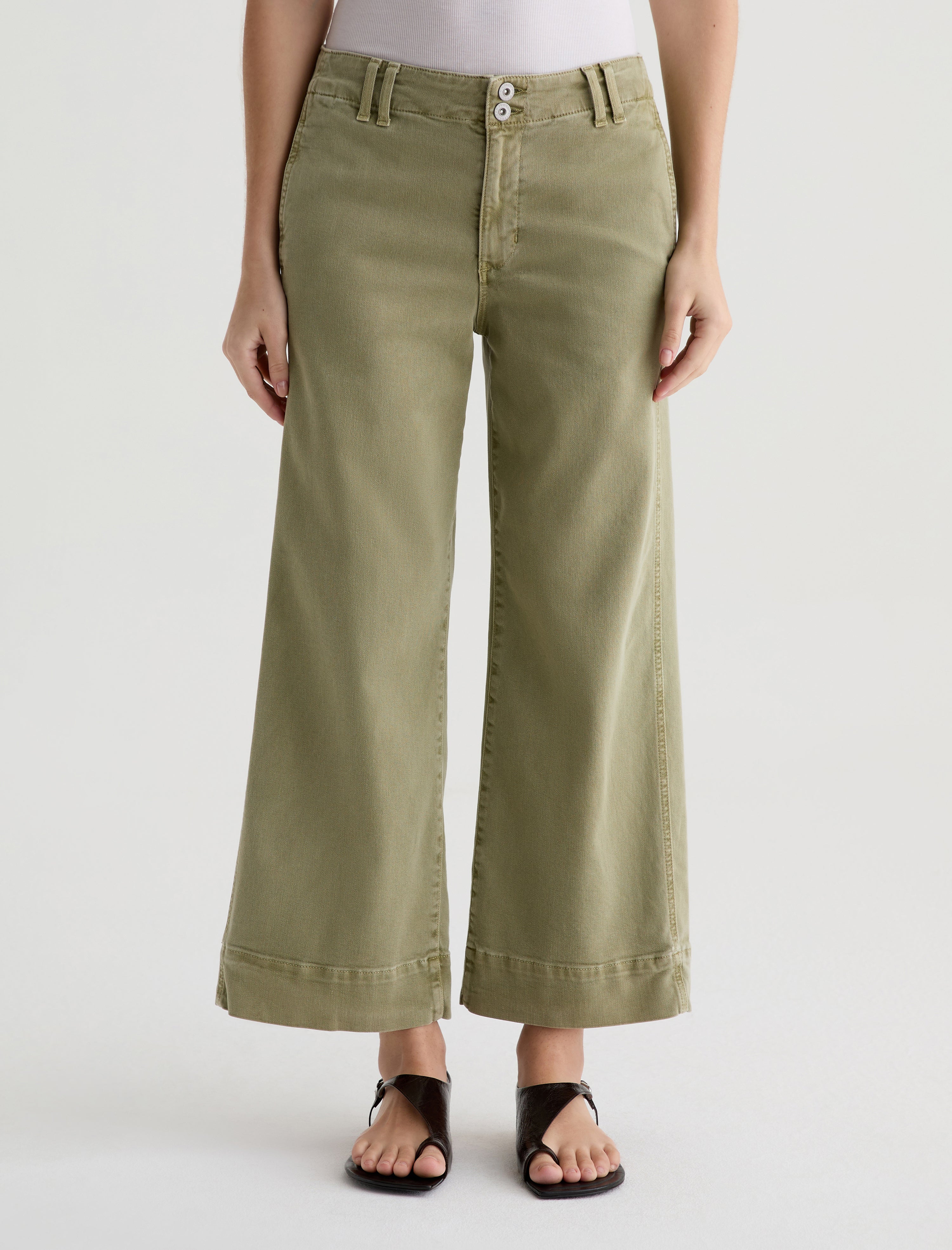 Natasha Sulfur Basil Mid-Rise Crop Women Bottom Photo 2