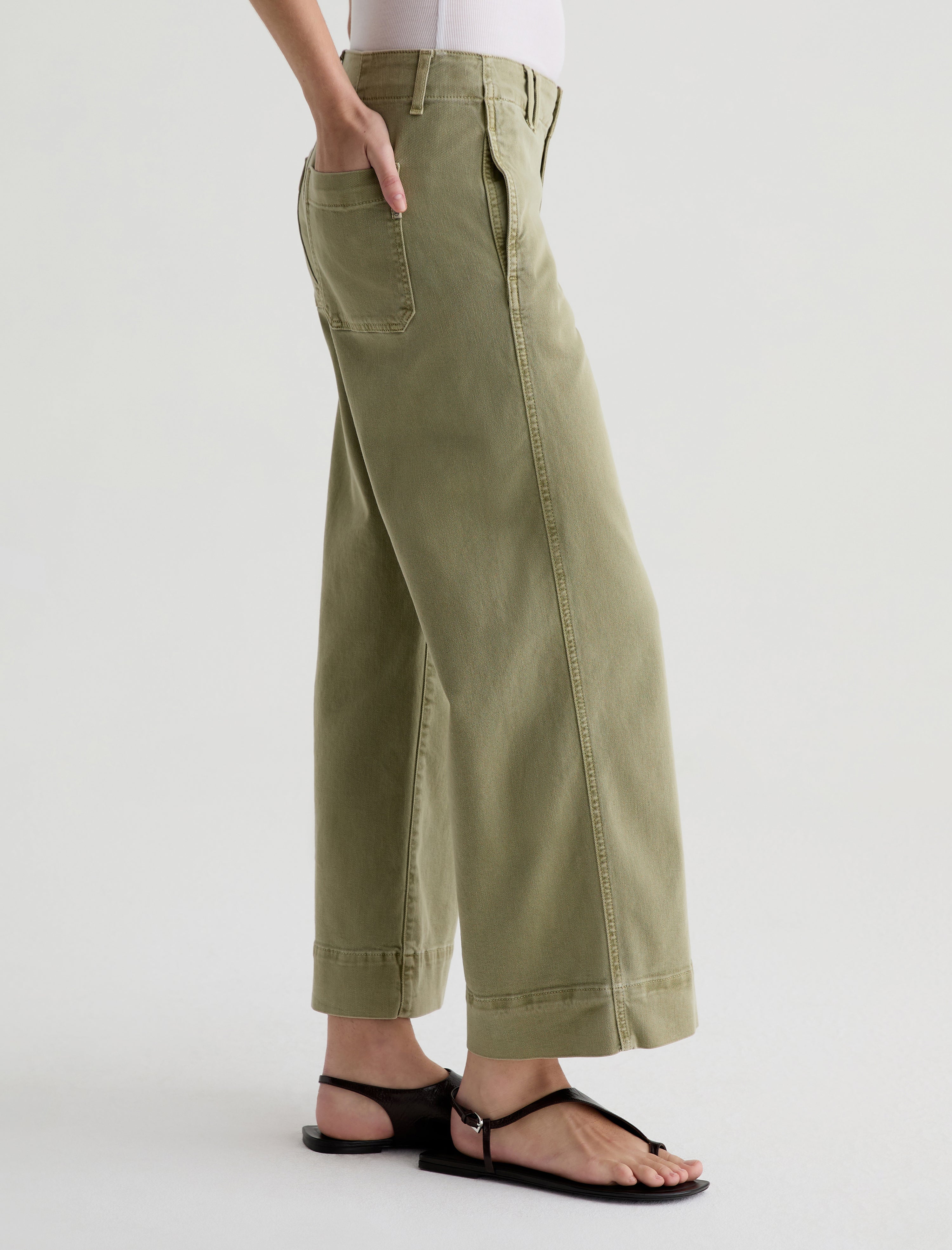 Natasha Sulfur Basil Mid-Rise Crop Women Bottom Photo 4