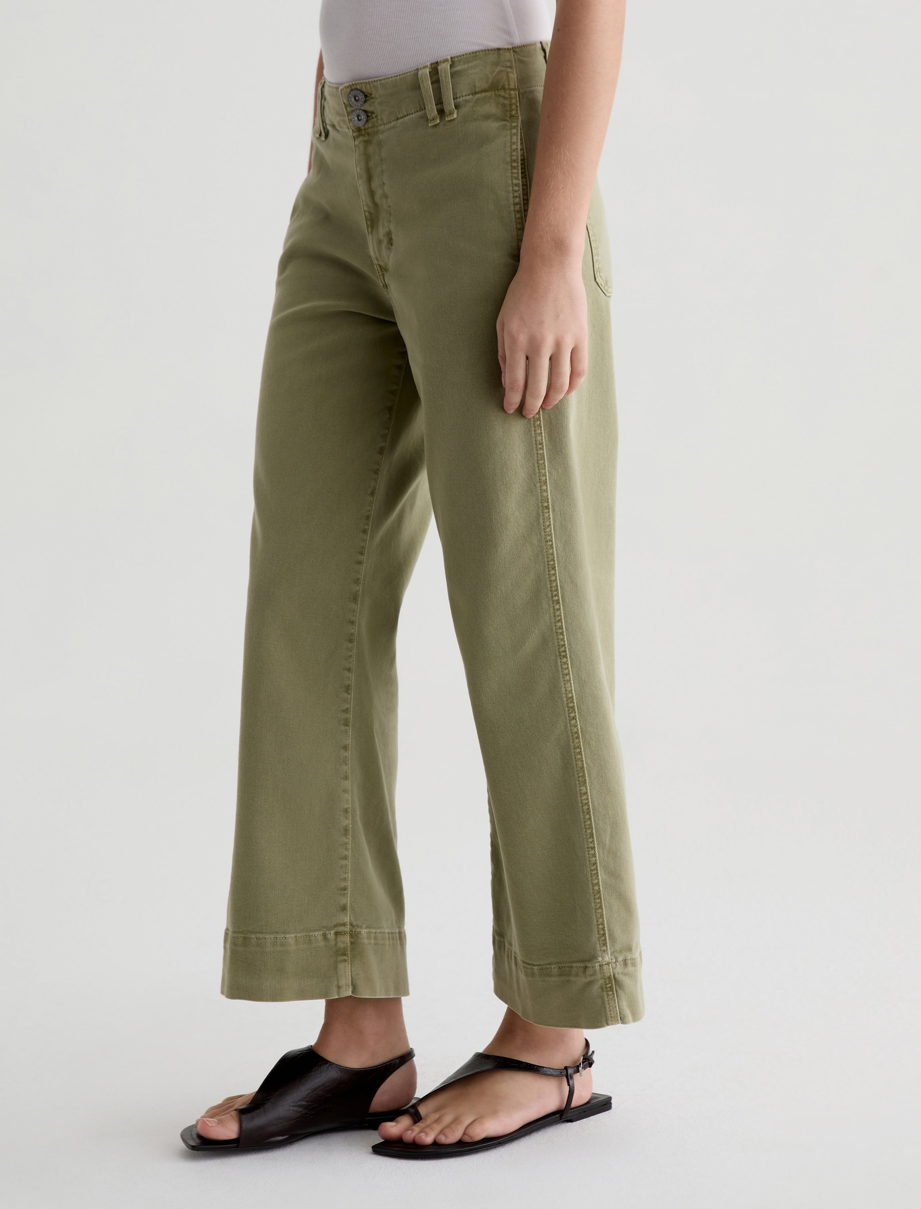 Natasha Sulfur Basil Mid-Rise Crop Women Bottom Photo 5