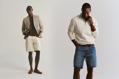 Two men wearing different outfits