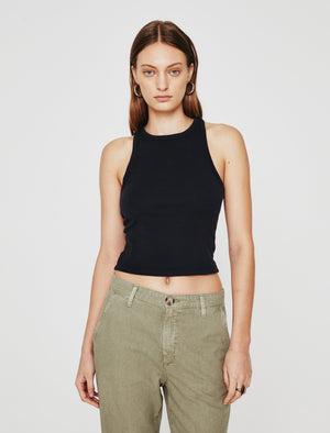 Olive Tank Ex-Black 90'S Vintage Crop Tank Women Top Photo 1