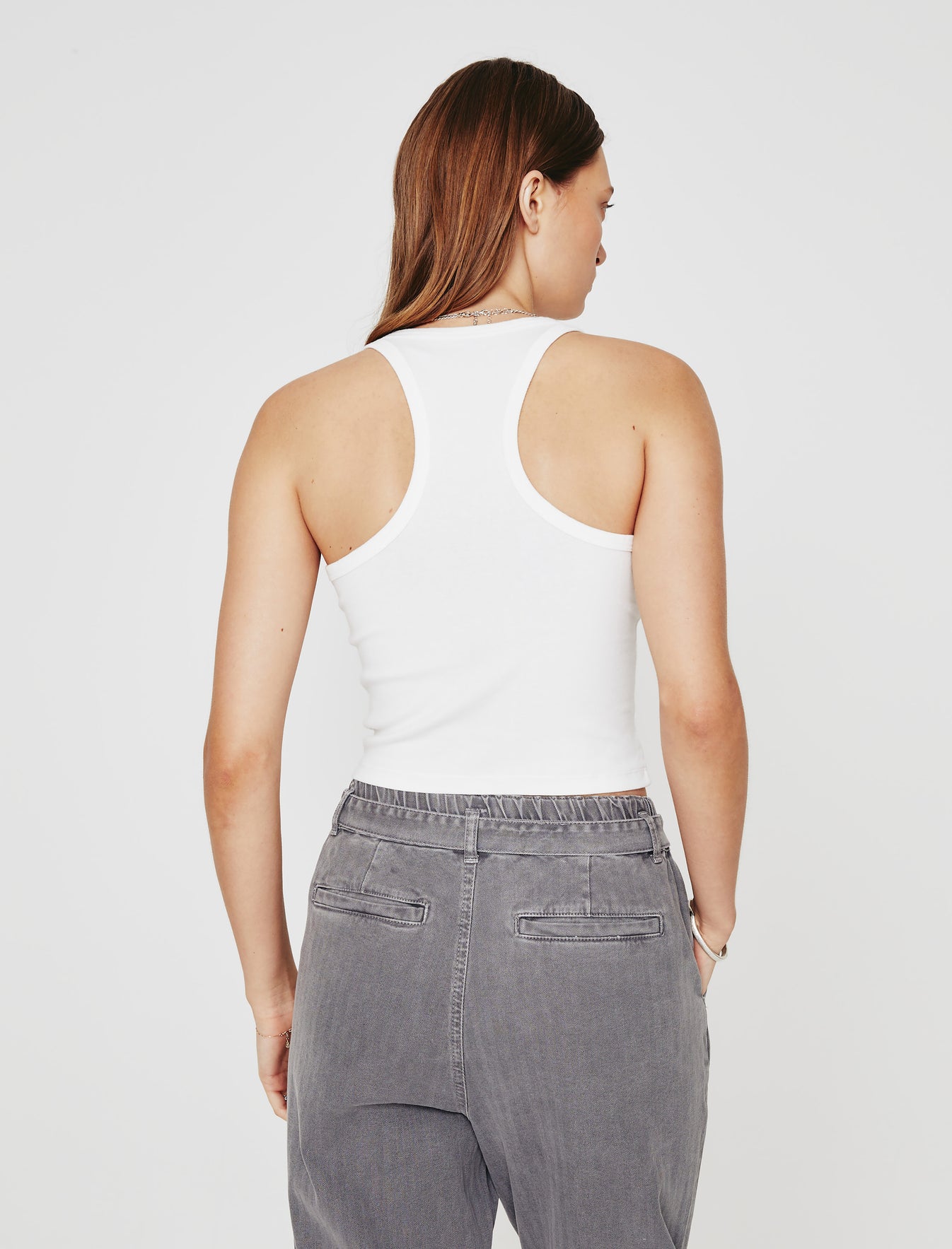 Olive Tank Ex-White 90'S Vintage Crop Tank Women Top Photo 6