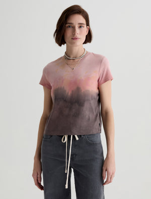Sadie Crew Natural Dye Pink Multi Earth Day Collection 90'S Vintage Crop T Shirt Women Top Photo 1
