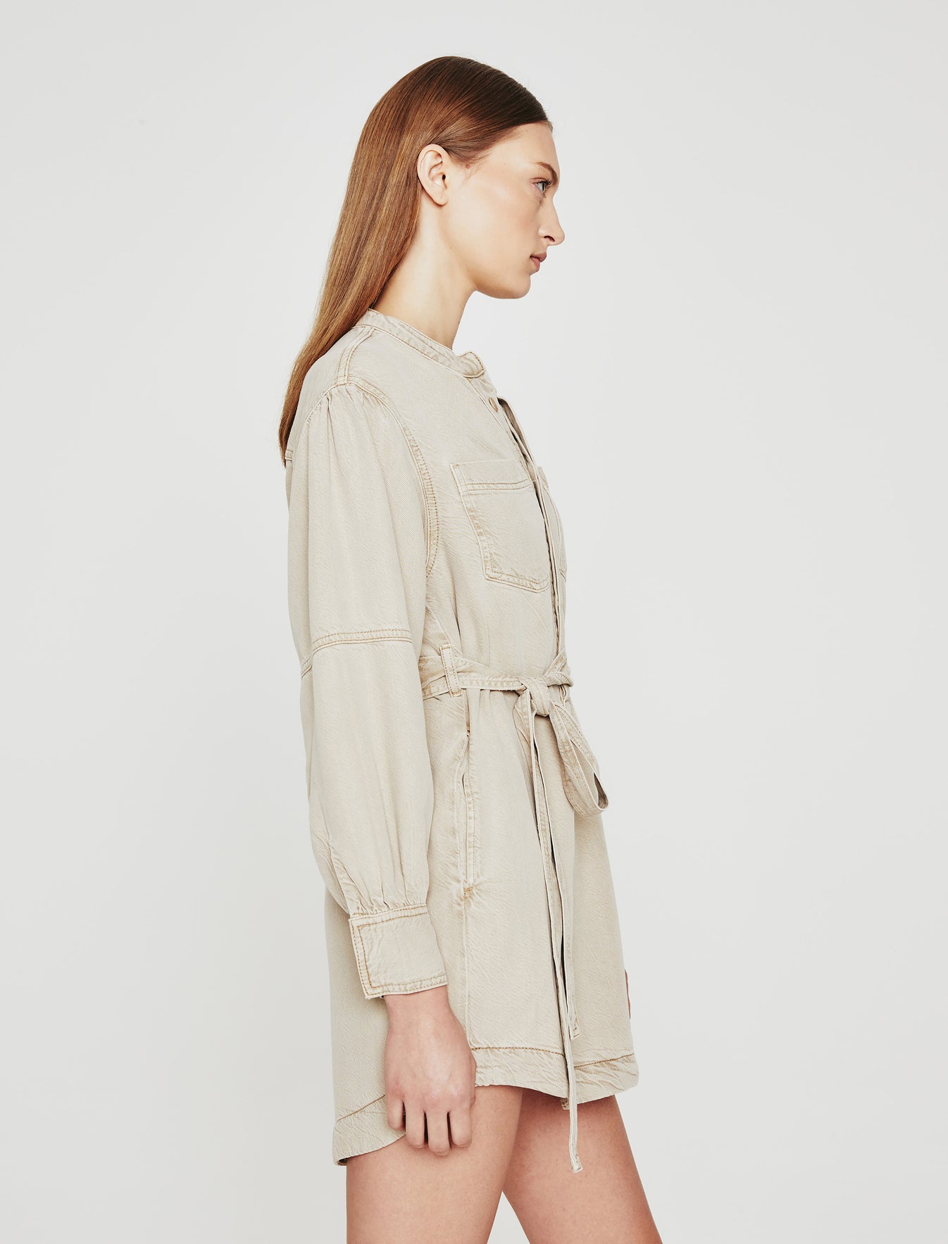 Poppy Dress Sulfur Dry Dust Belted Shirt Dress Women Onepiece Photo 5