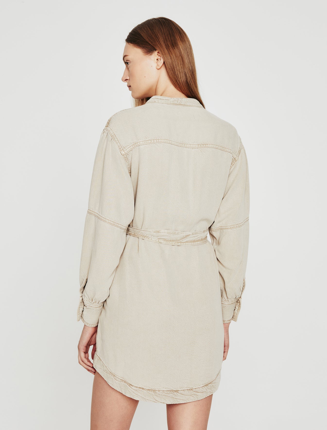 Poppy Dress Sulfur Dry Dust Belted Shirt Dress Women Onepiece Photo 6