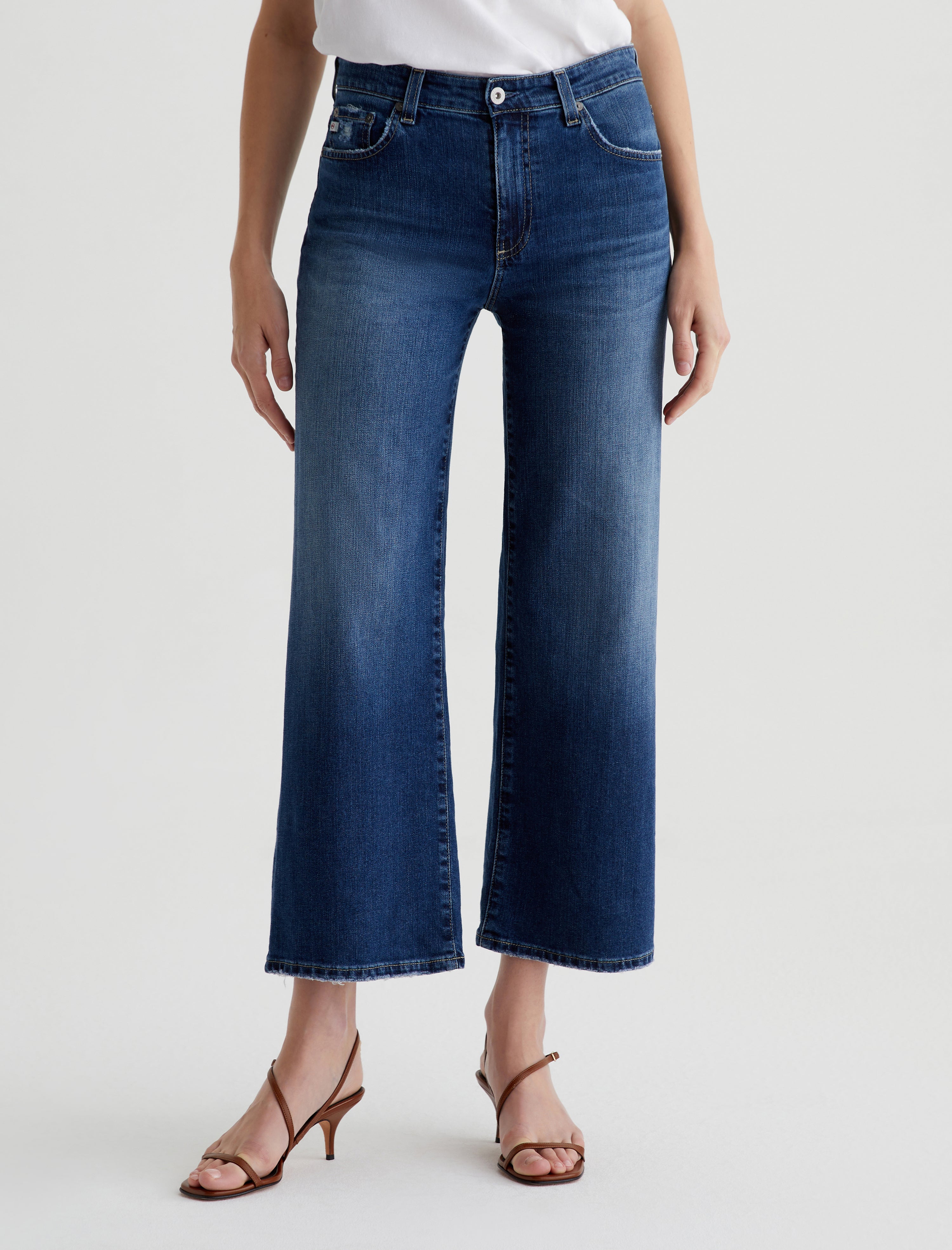 Saige Wide Leg Crop 7 Years La Jolla AG-ed ™ Mid-Rise Wide Leg Denim Women Bottom Photo 2