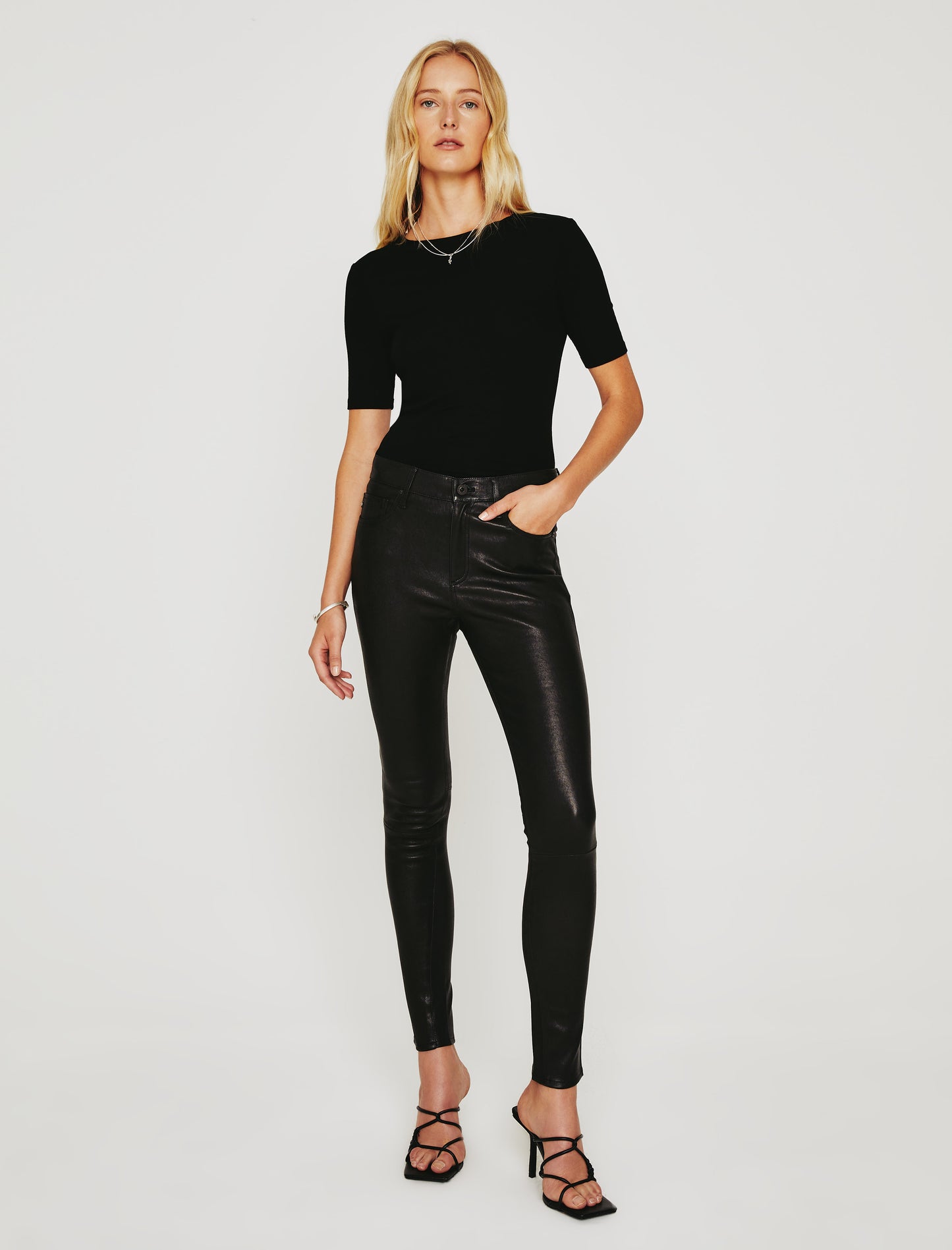 Isabelle Side Panel Sea Salt High-Rise Straight Crop Womens Top Photo 1