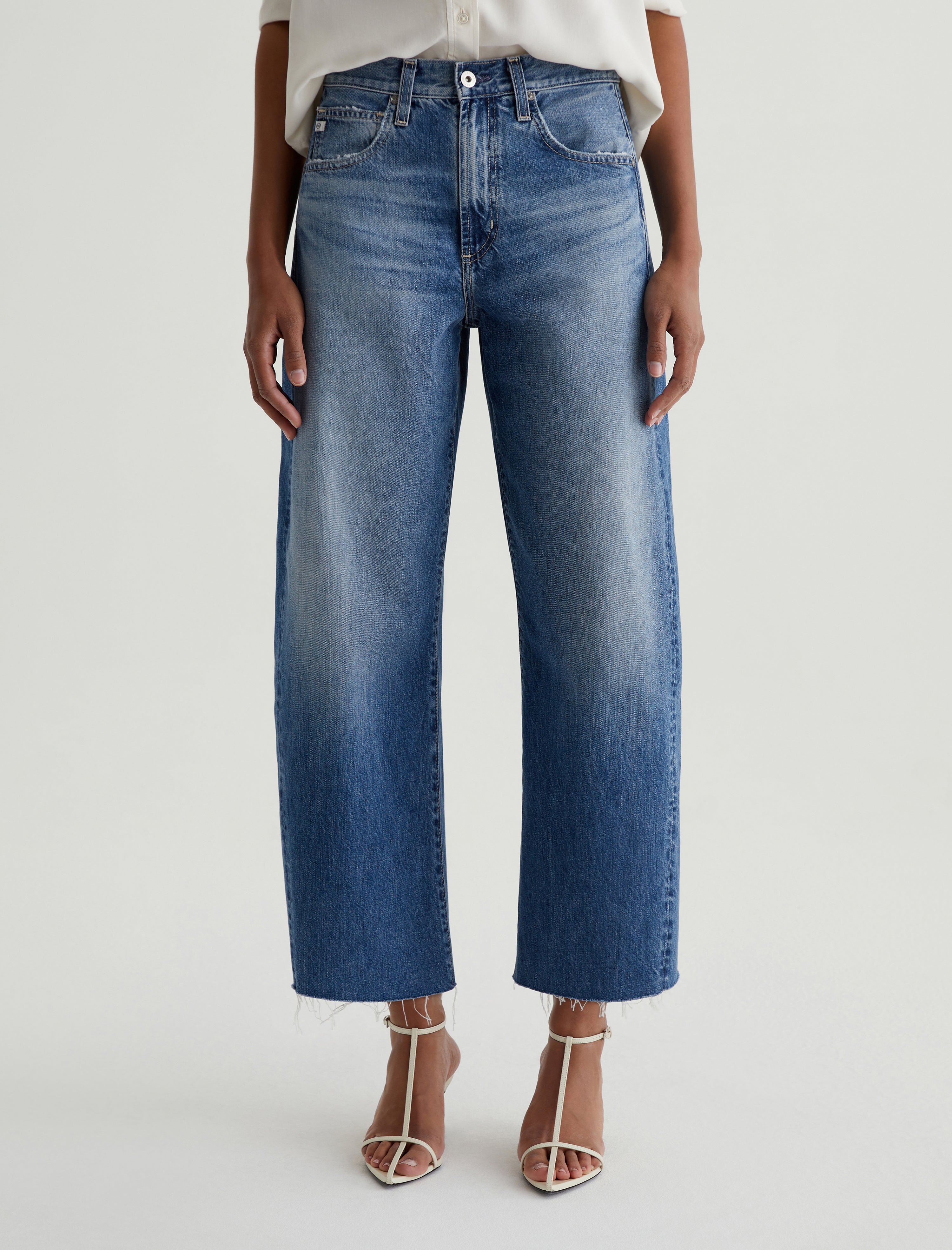 Hattie Crop Gemini High Rise Barrel Women Bottom Photo 2