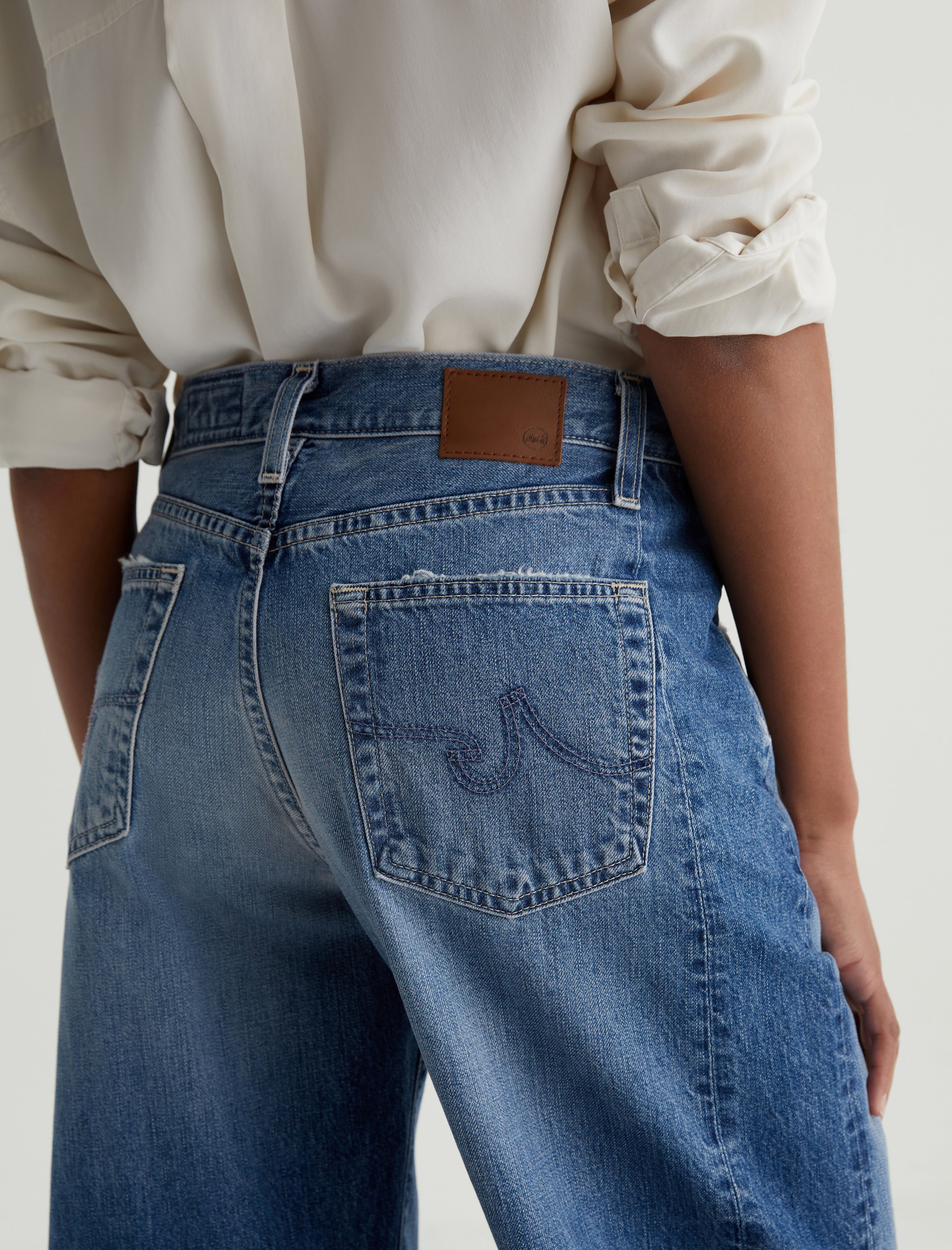 Hattie Crop Gemini High Rise Barrel Women Bottom Photo 6