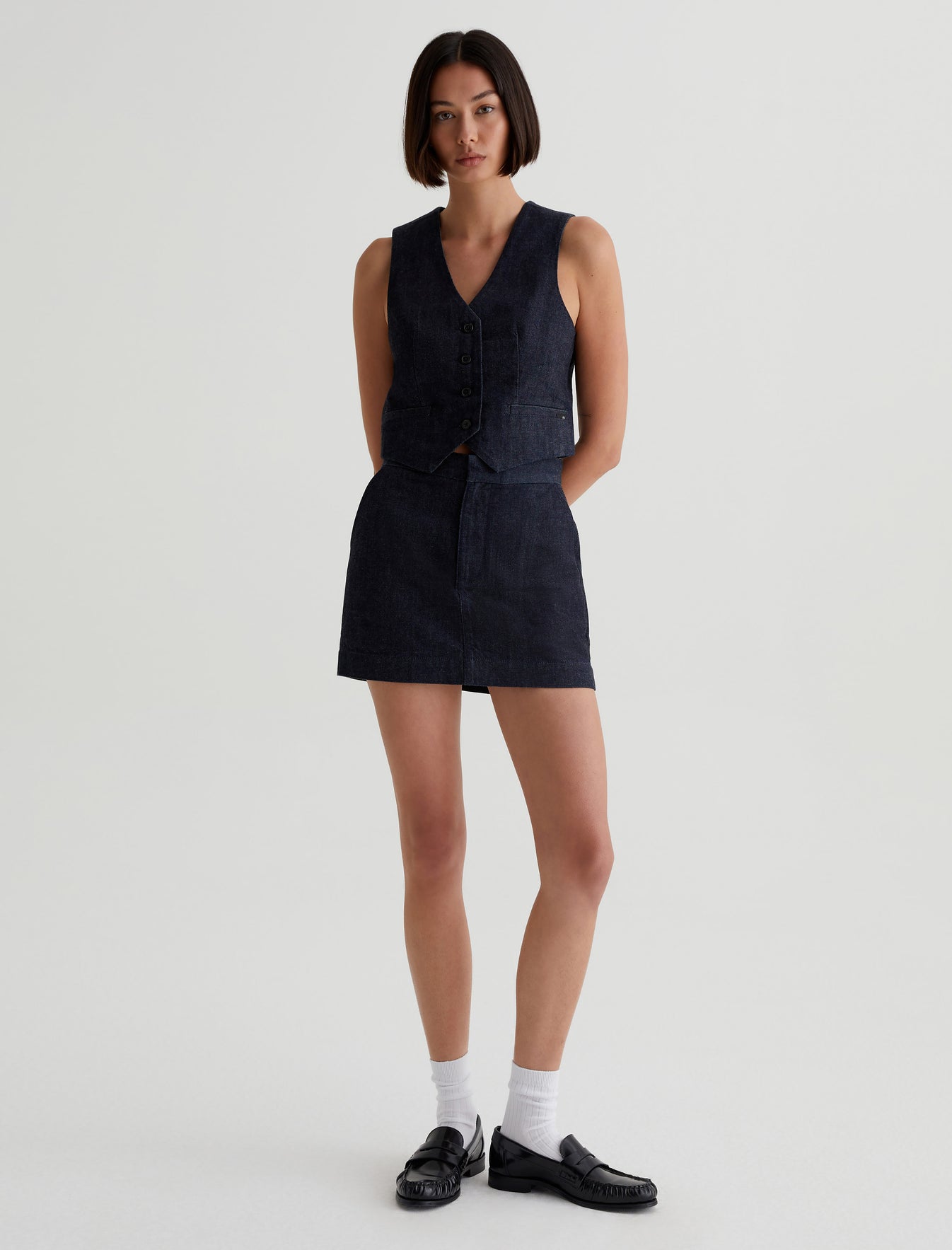 Tailored Remy Skirt Lapis Low-Rise Mini Womens Bottom Photo 1