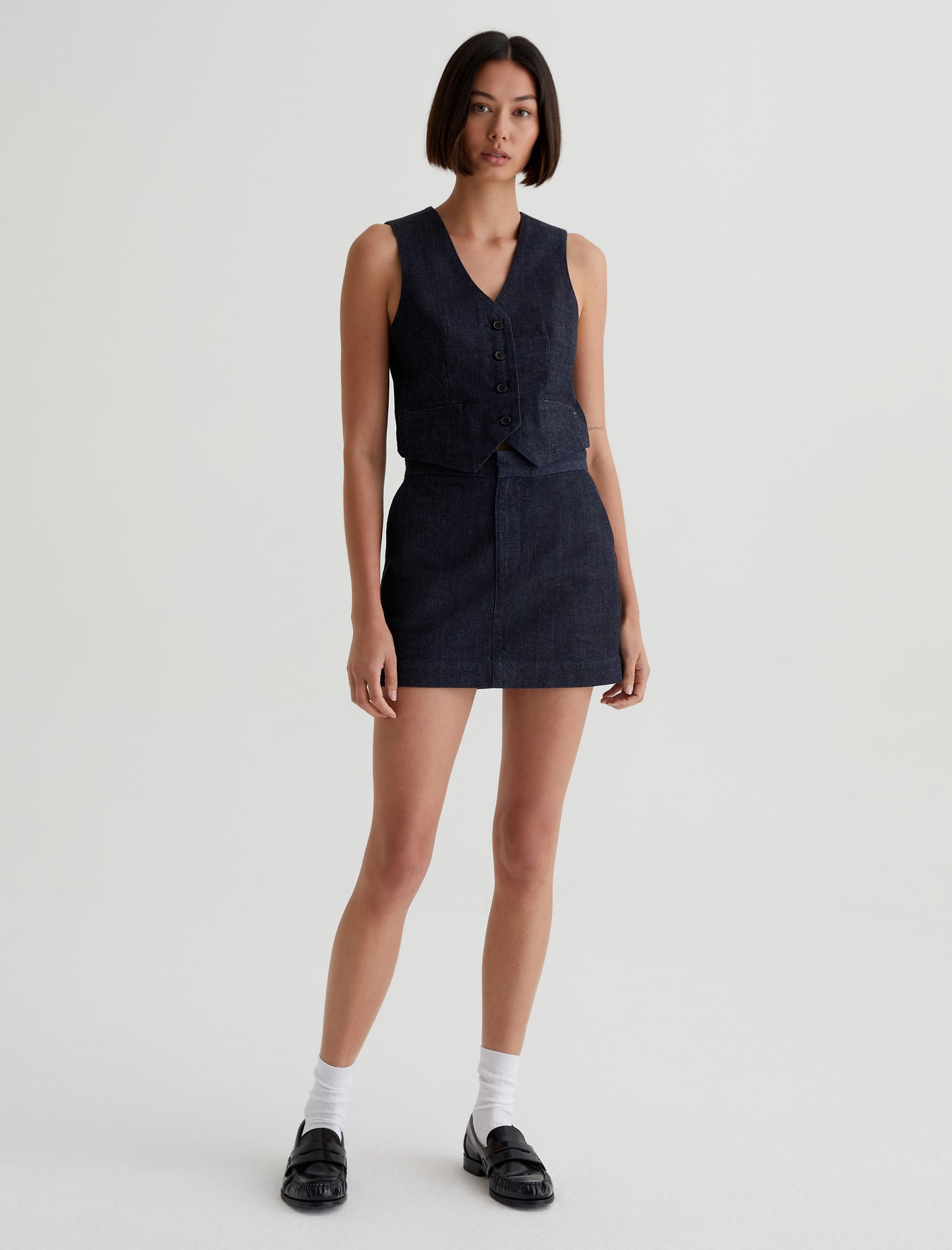 Shay Lapis Tailored Vest Womens Bottom Photo 3