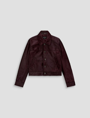 Carly Cherry Swing Pony Hair Jacket Womens Top Photo 9
