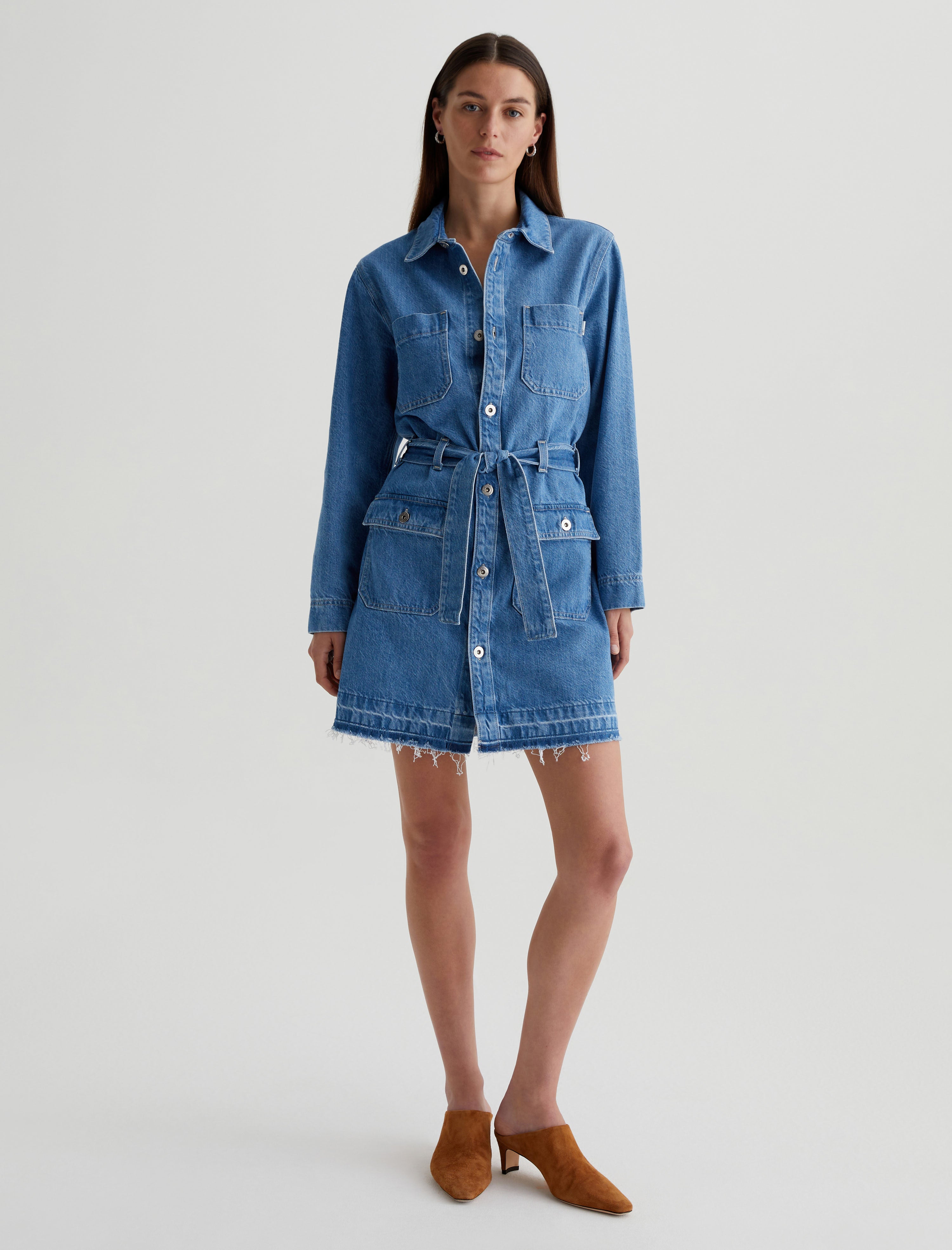 Luisa Dress Carmel Shore Long Sleeve Shirt Dress Women Top Photo 4
